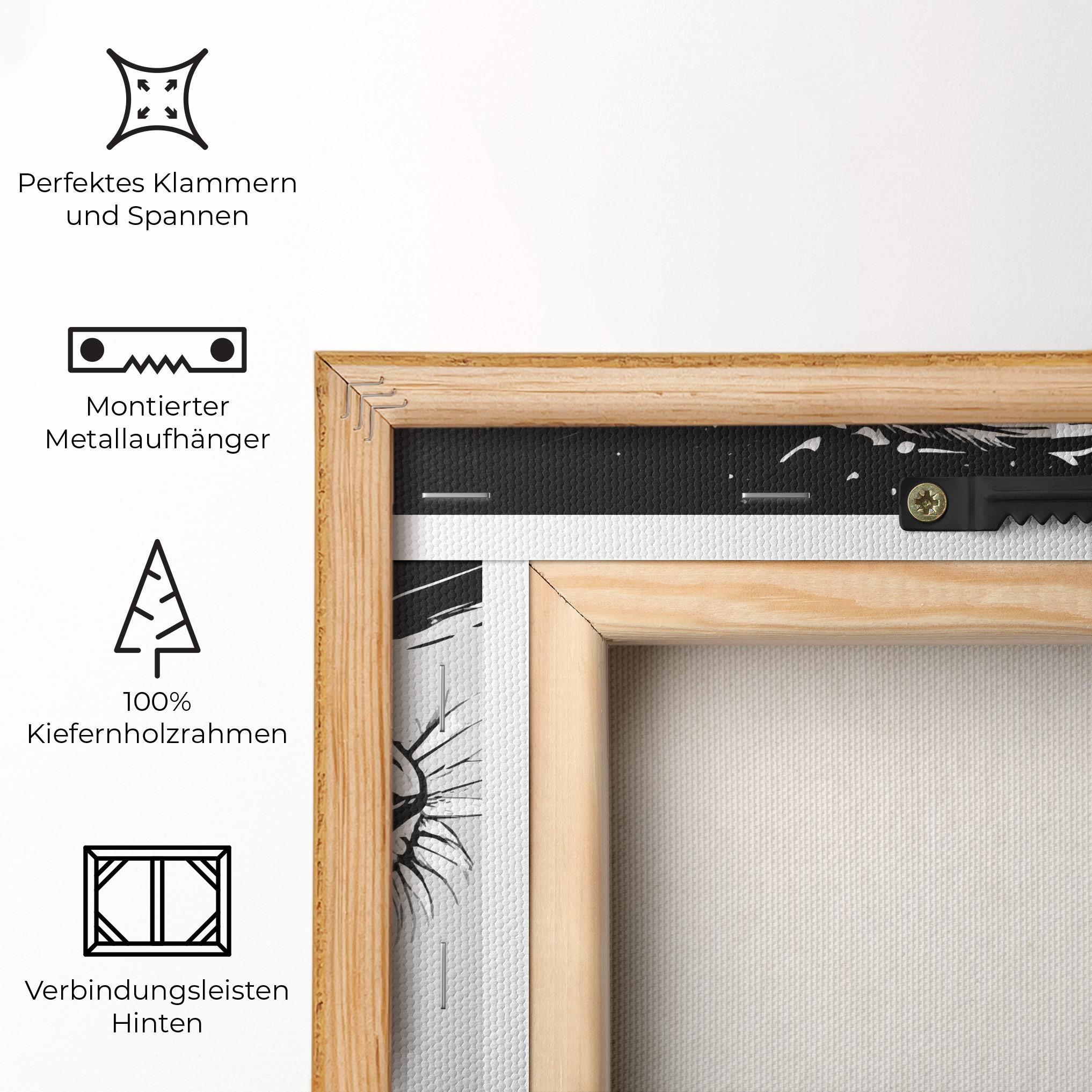 Leinwandbild Black Grey Tiger mockup 5