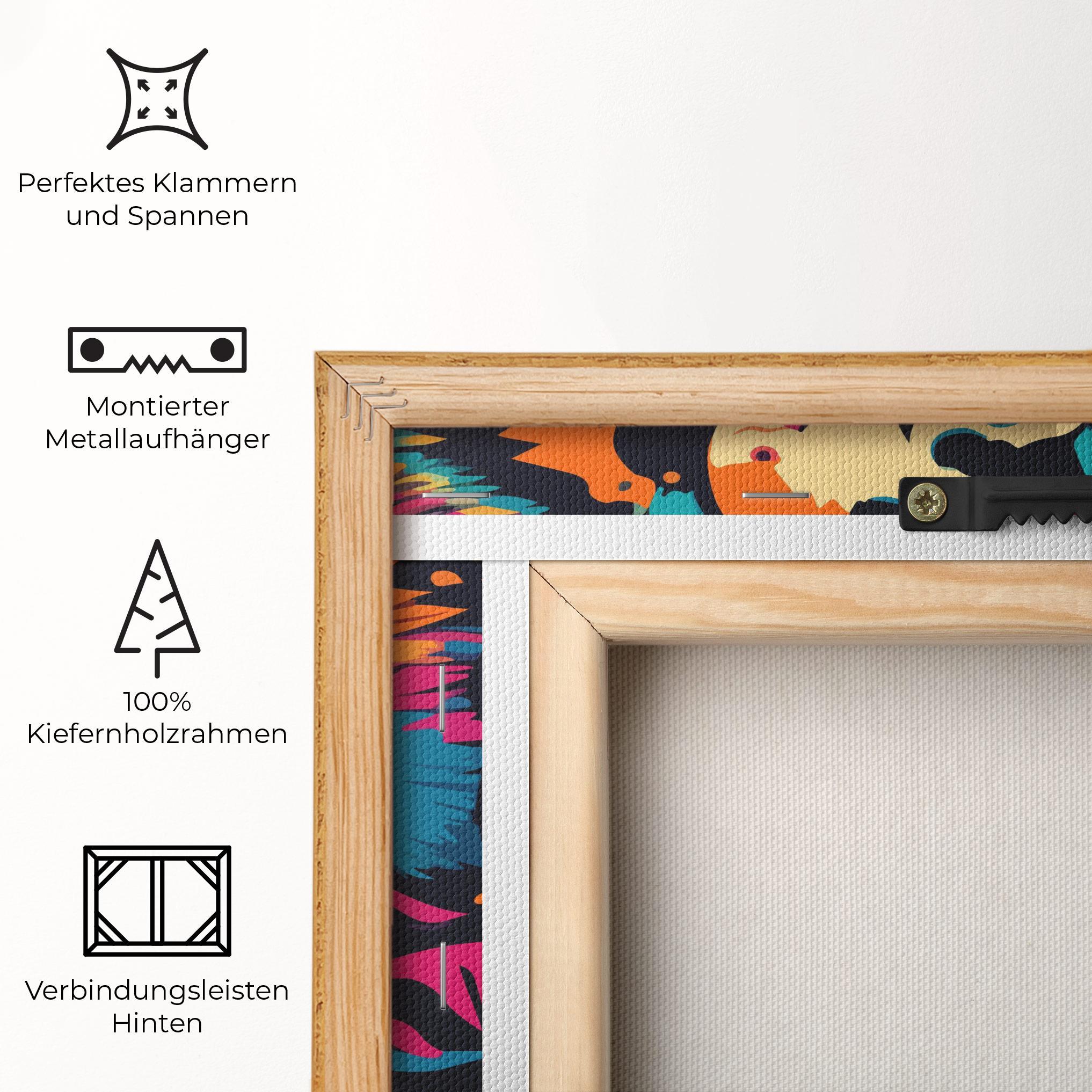 Leinwandbild Colorful Tiger mockup 5