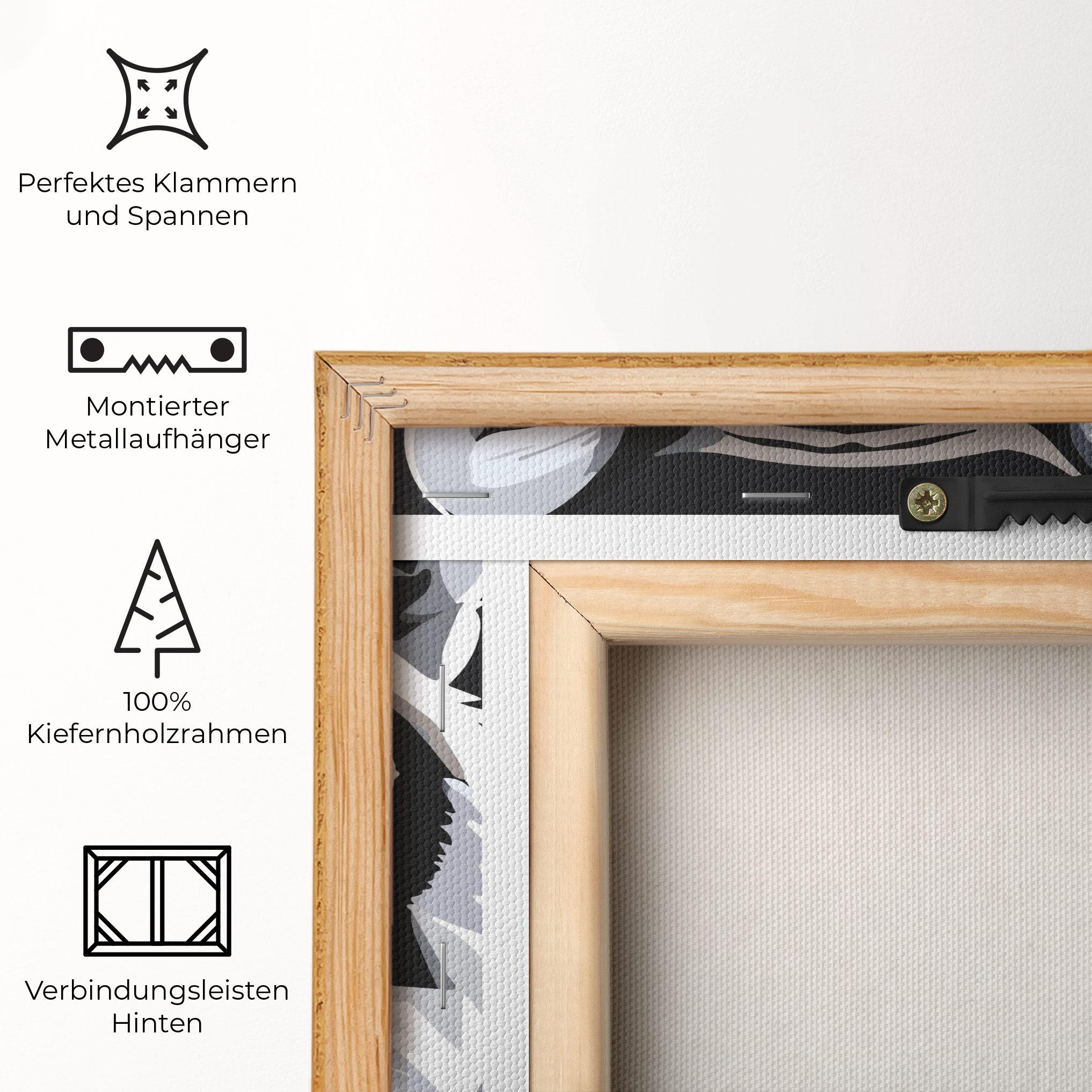Leinwandbild White Grey Tiger mockup 5