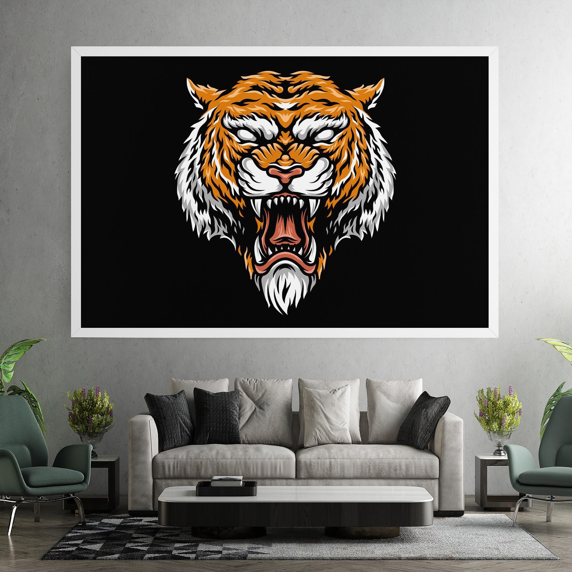 Leinwandbild Angry Orange Tiger mockup 7