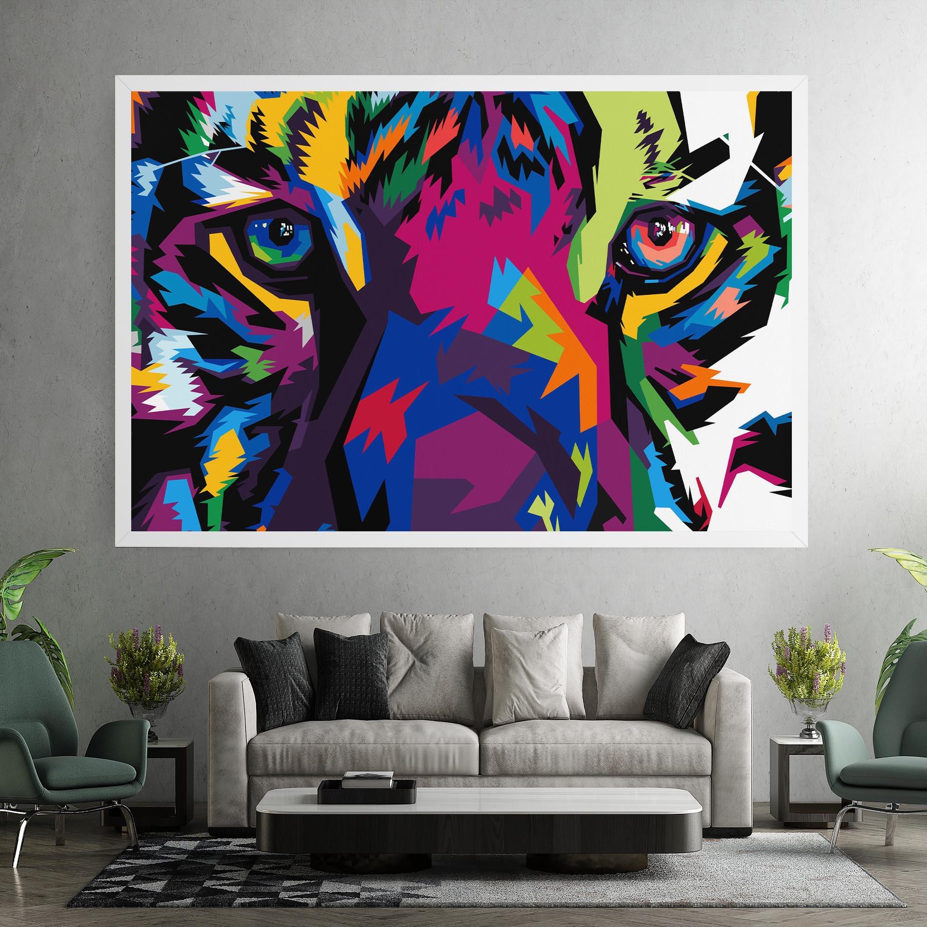 Leinwandbild Colourul Tiger Eyes mockup 7