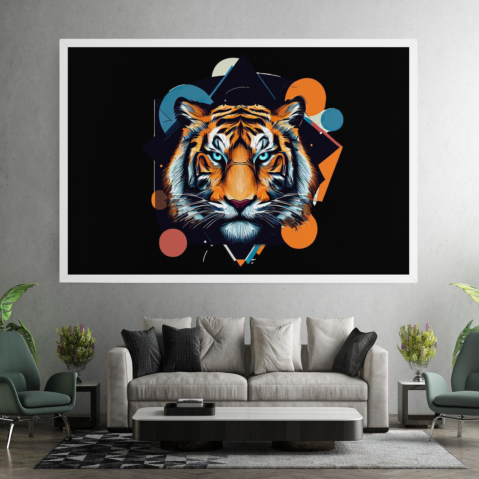 Leinwandbild Geometric Tiger mockup 7