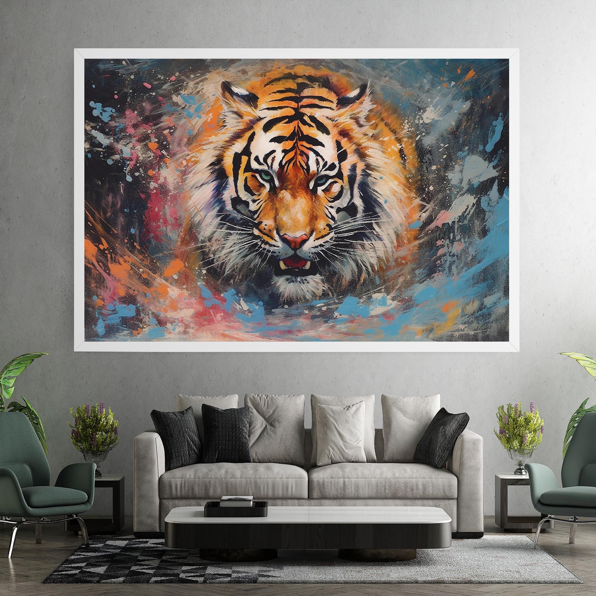 Leinwandbild Orange Tiger Painting mockup 7
