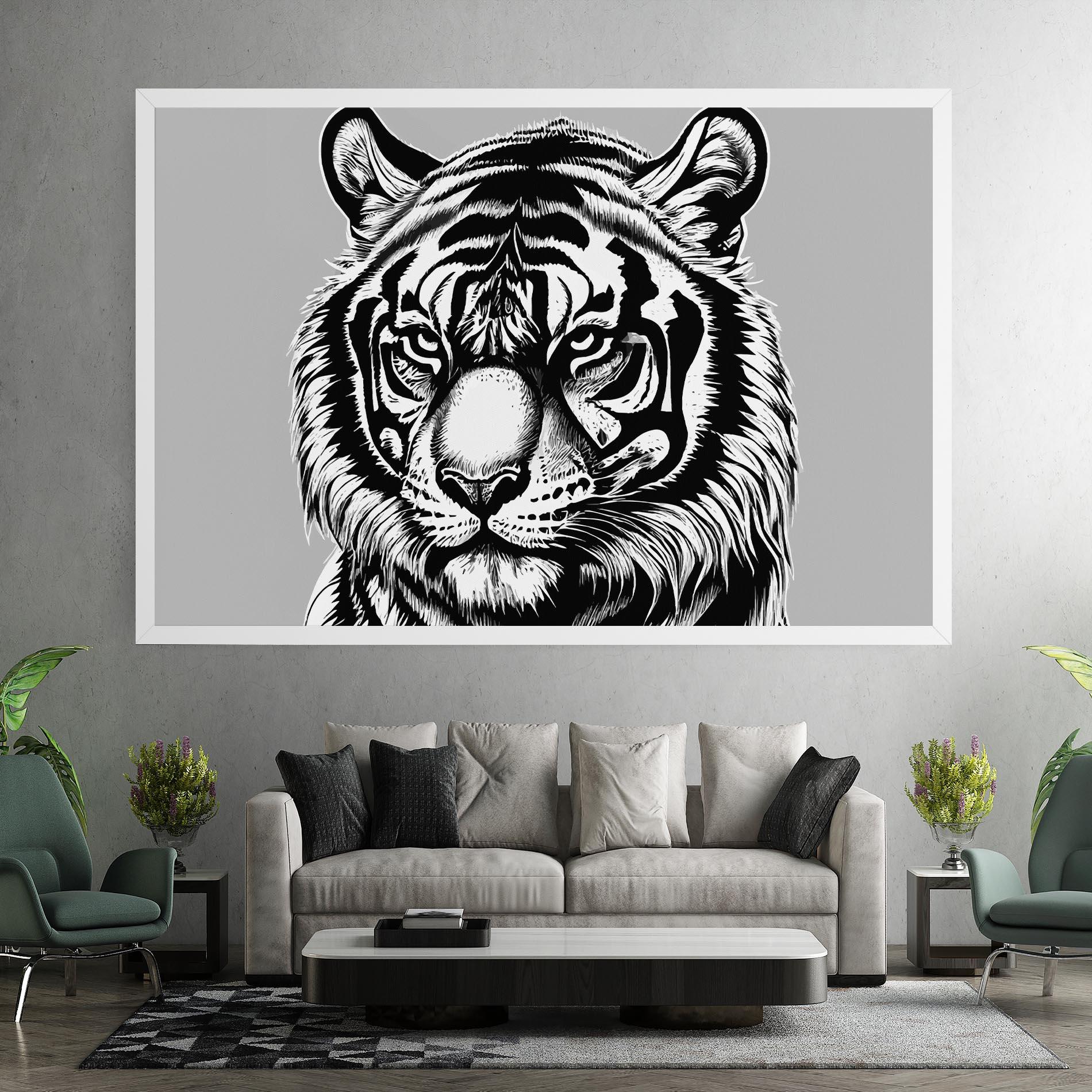 Leinwandbild White Tiger Grey mockup 7