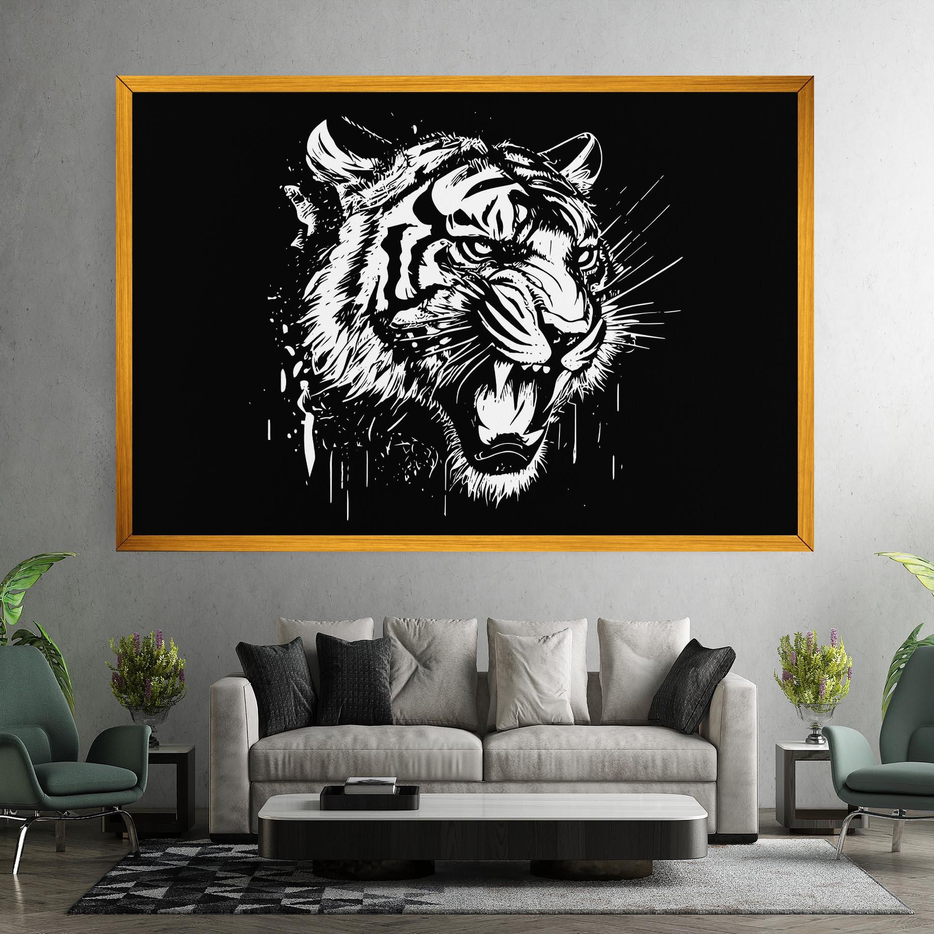 Leinwandbild Angry Tiger Head mockup 7
