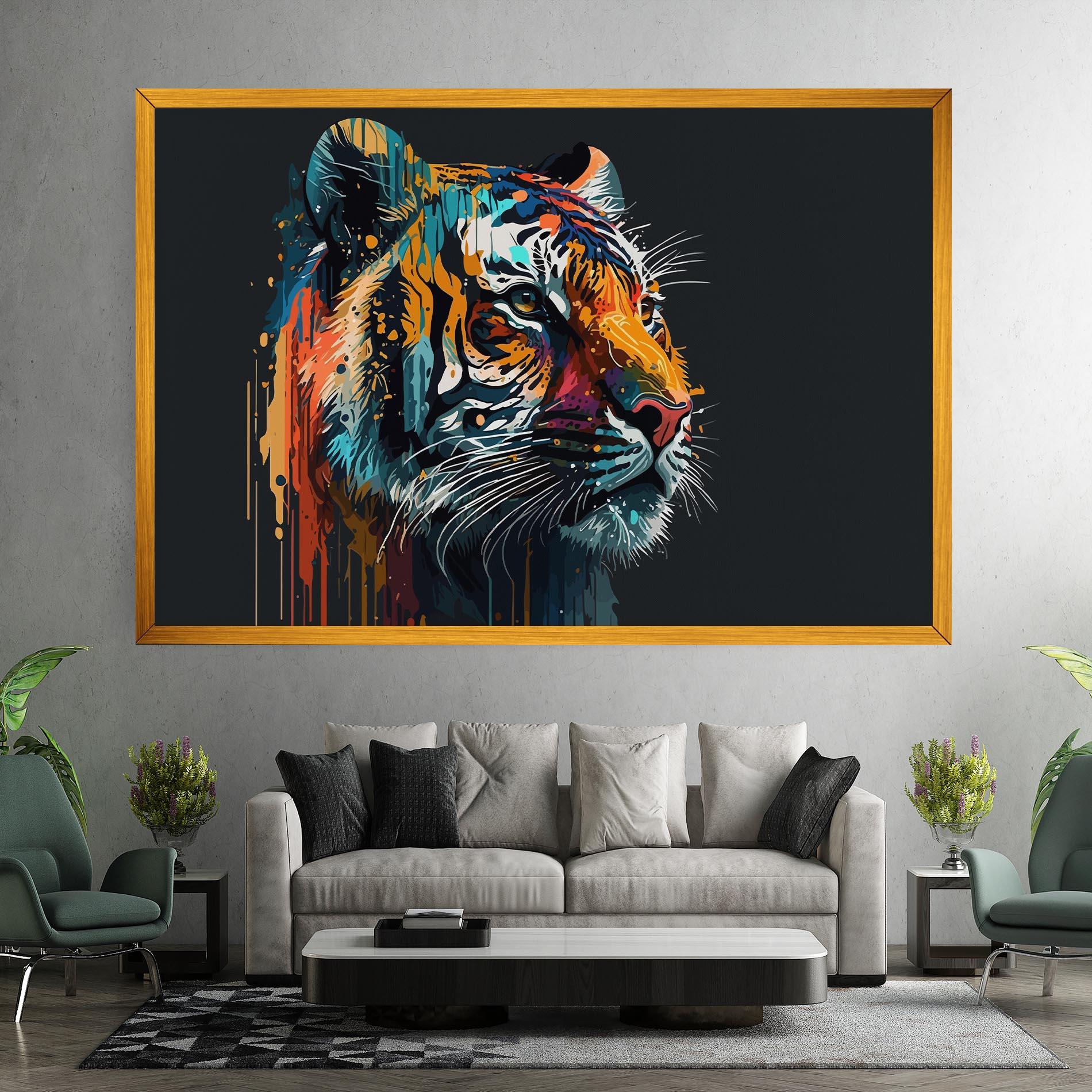 Leinwandbild Color Mix Tiger mockup 7