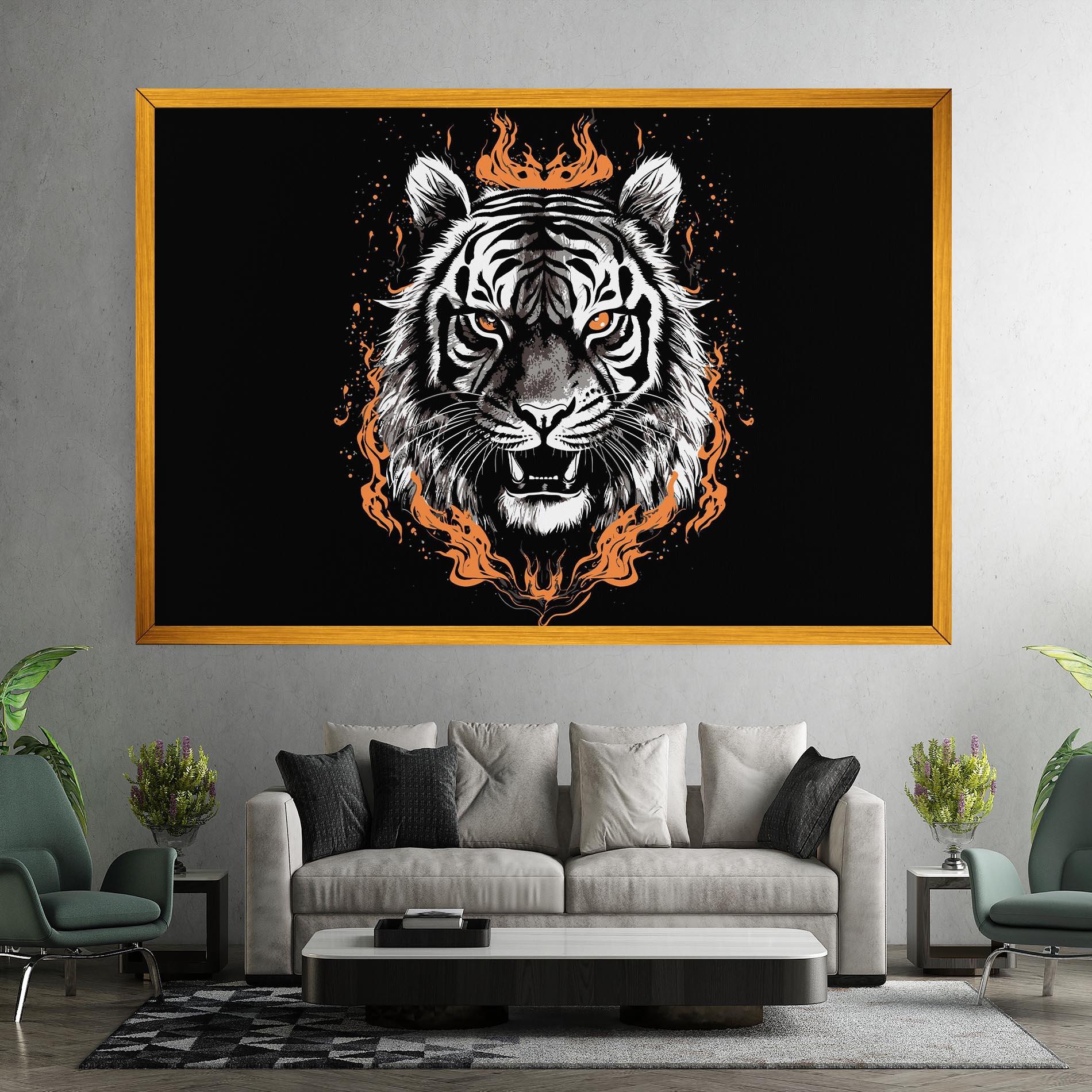 Leinwandbild Fire Tiger mockup 7