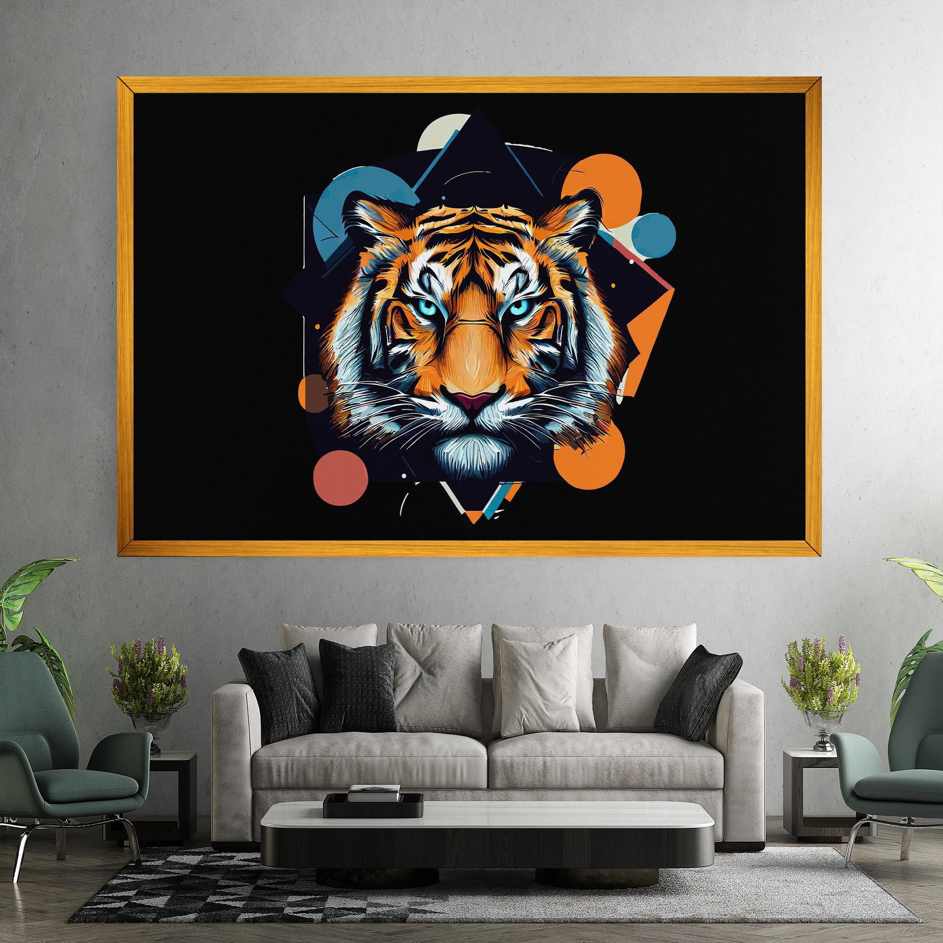 Leinwandbild Geometric Tiger mockup 7