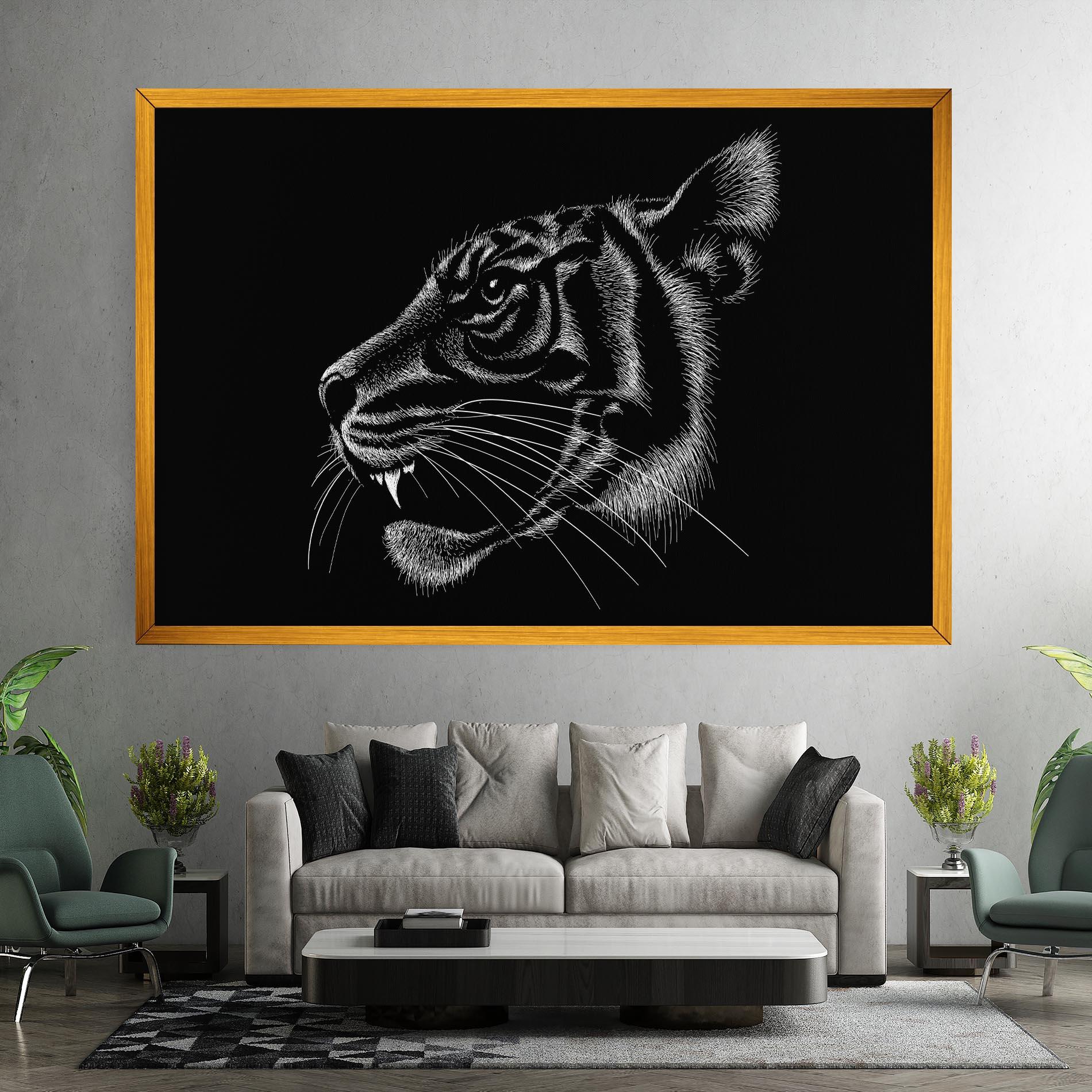 Leinwandbild Tiger White Head mockup 7