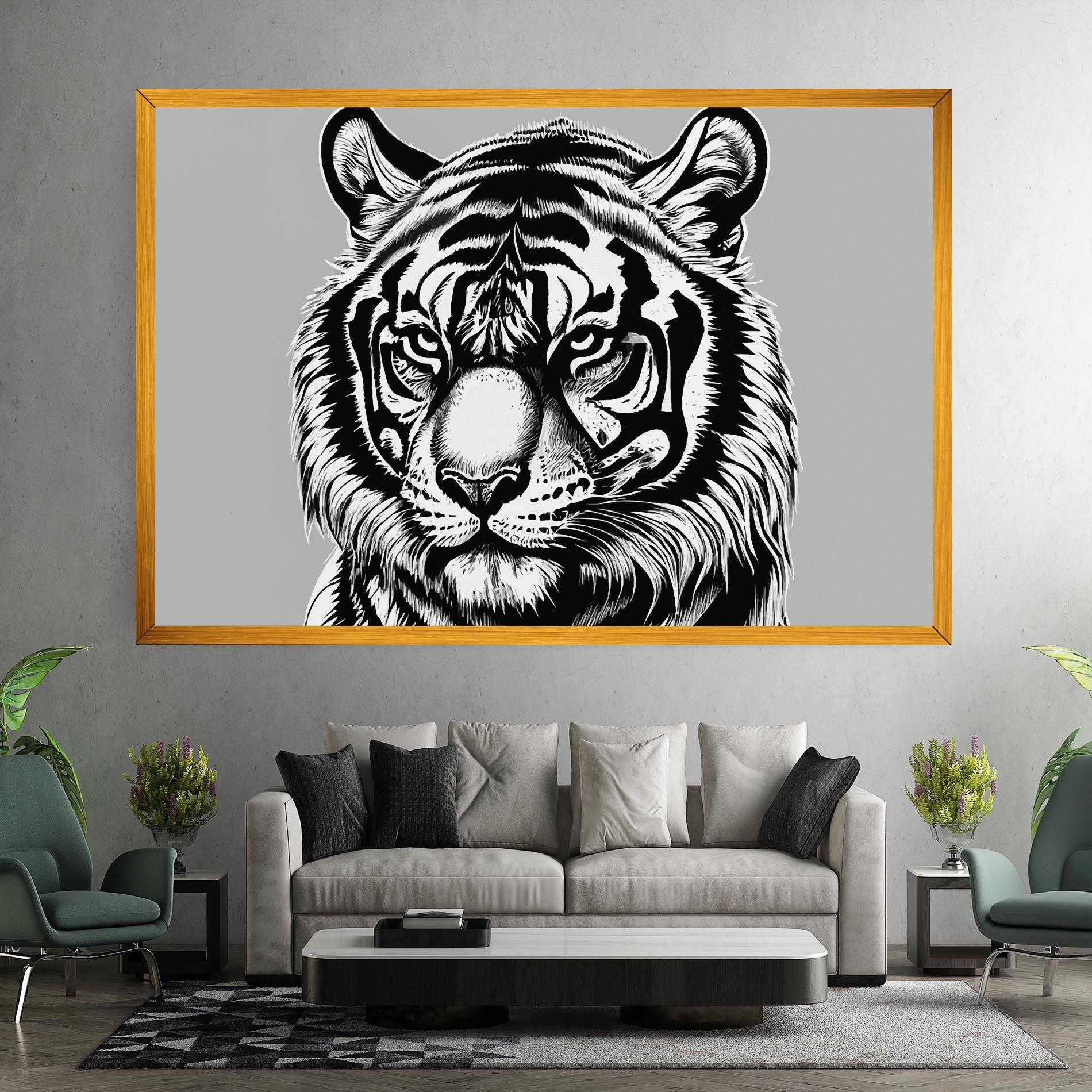 Leinwandbild White Tiger Grey mockup 7