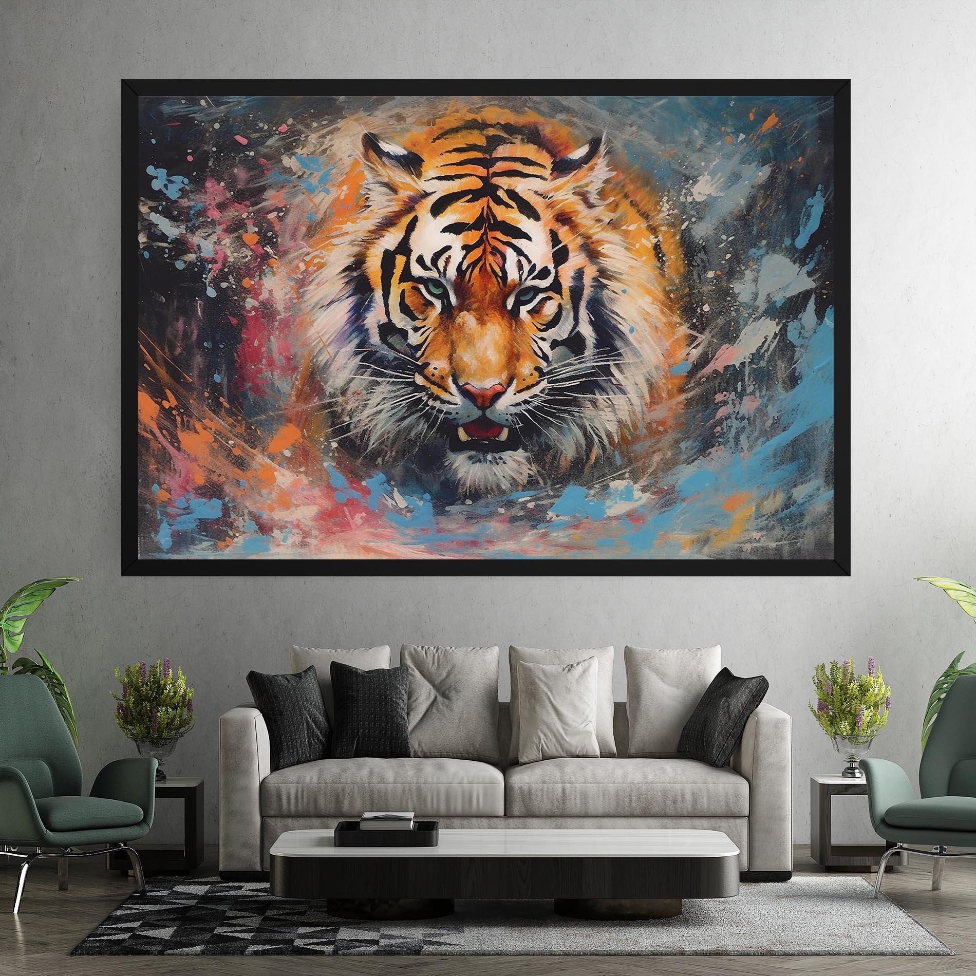 Leinwandbild Orange Tiger Painting mockup 7