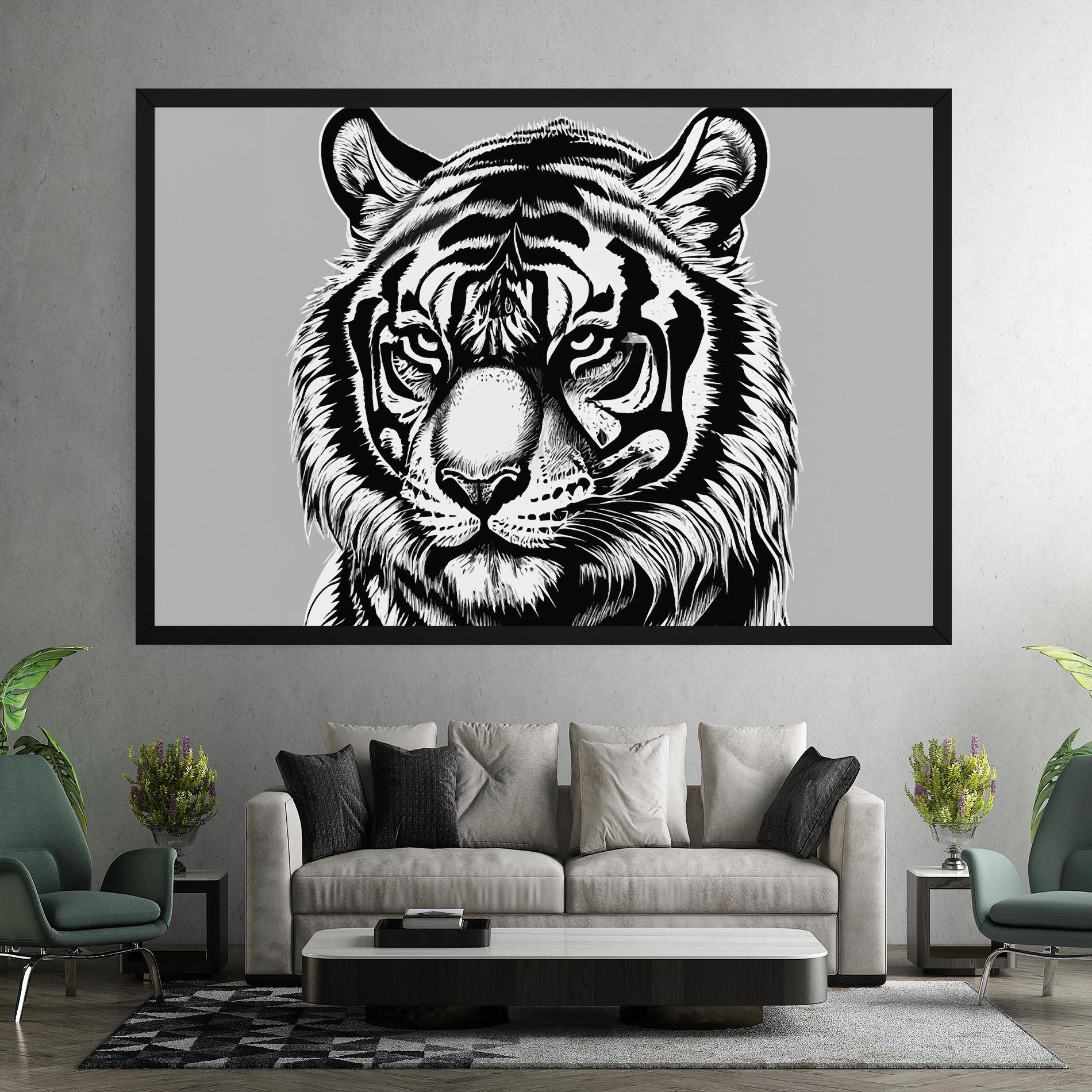 Leinwandbild White Tiger Grey mockup 7