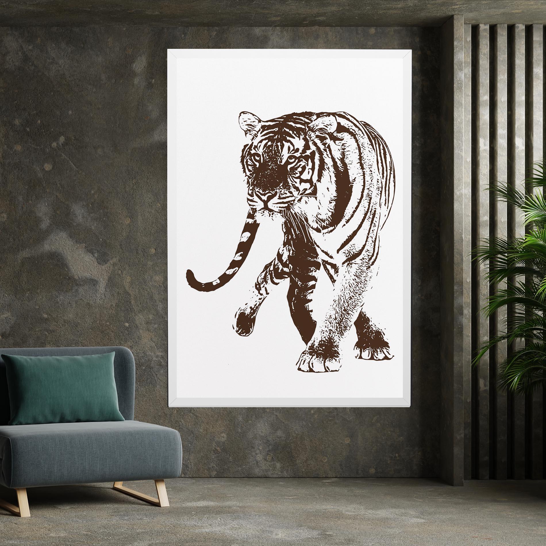 Leinwandbild Brown Line Tiger mockup 7