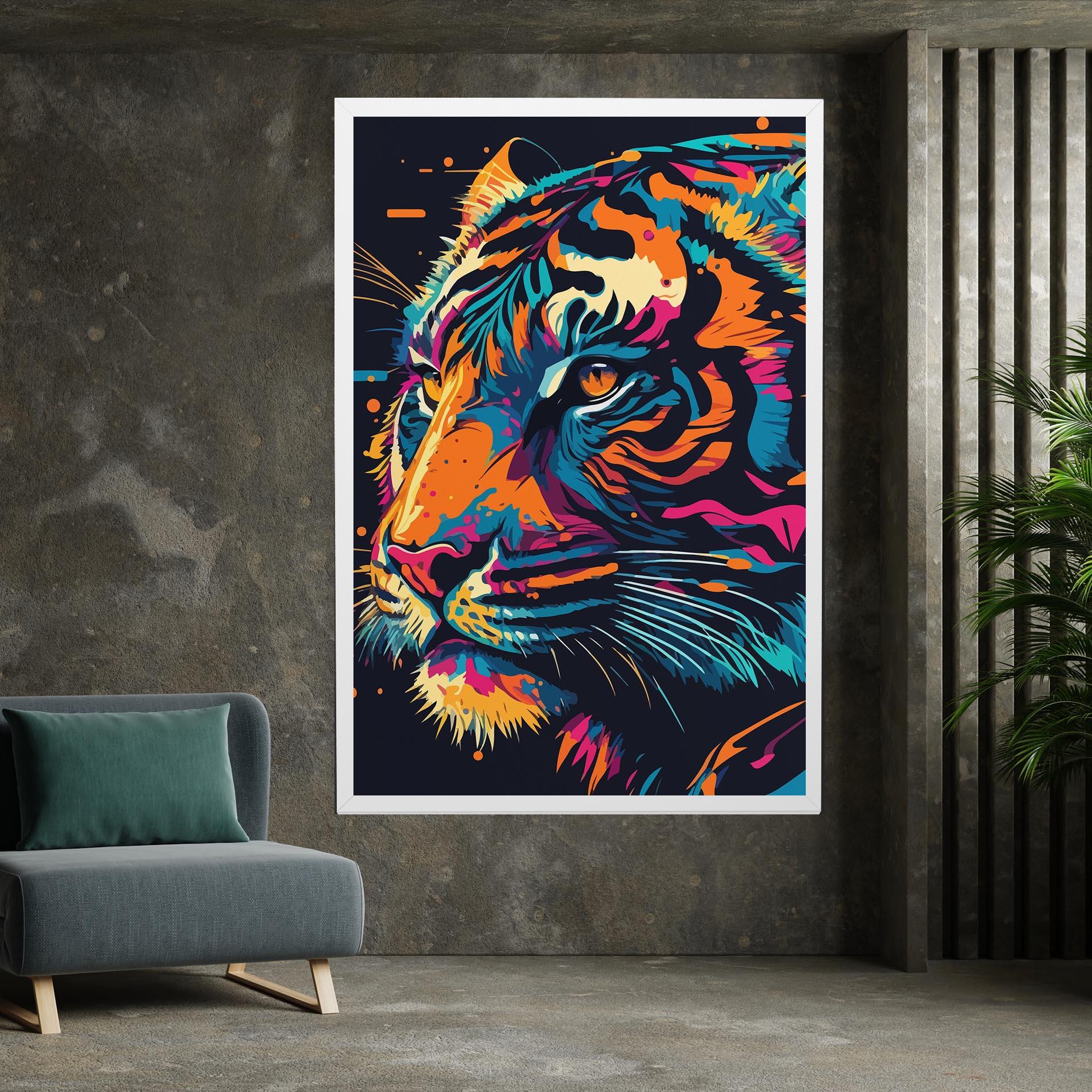 Leinwandbild Colorful Tiger mockup 7