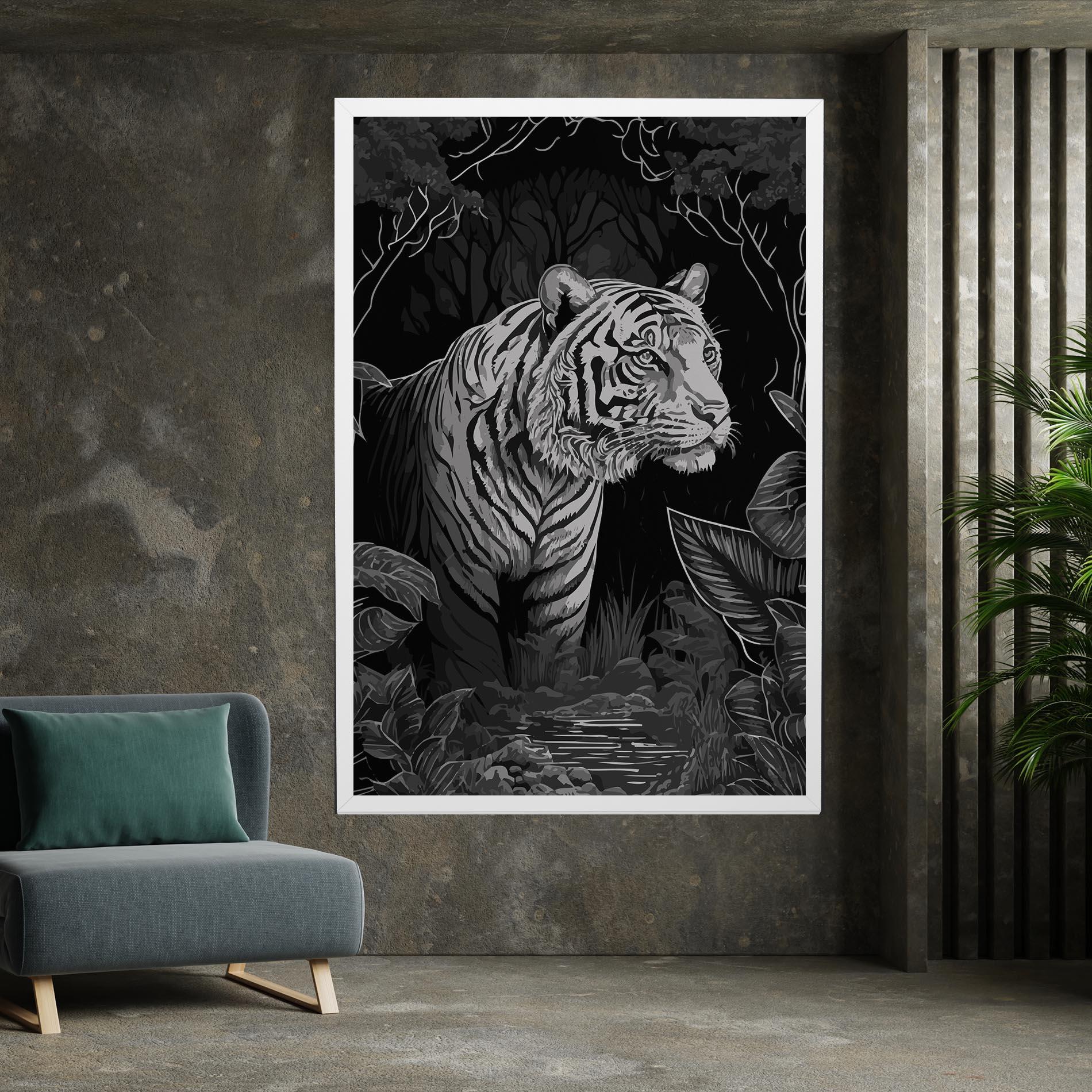 Leinwandbild Grey Tiger mockup 7