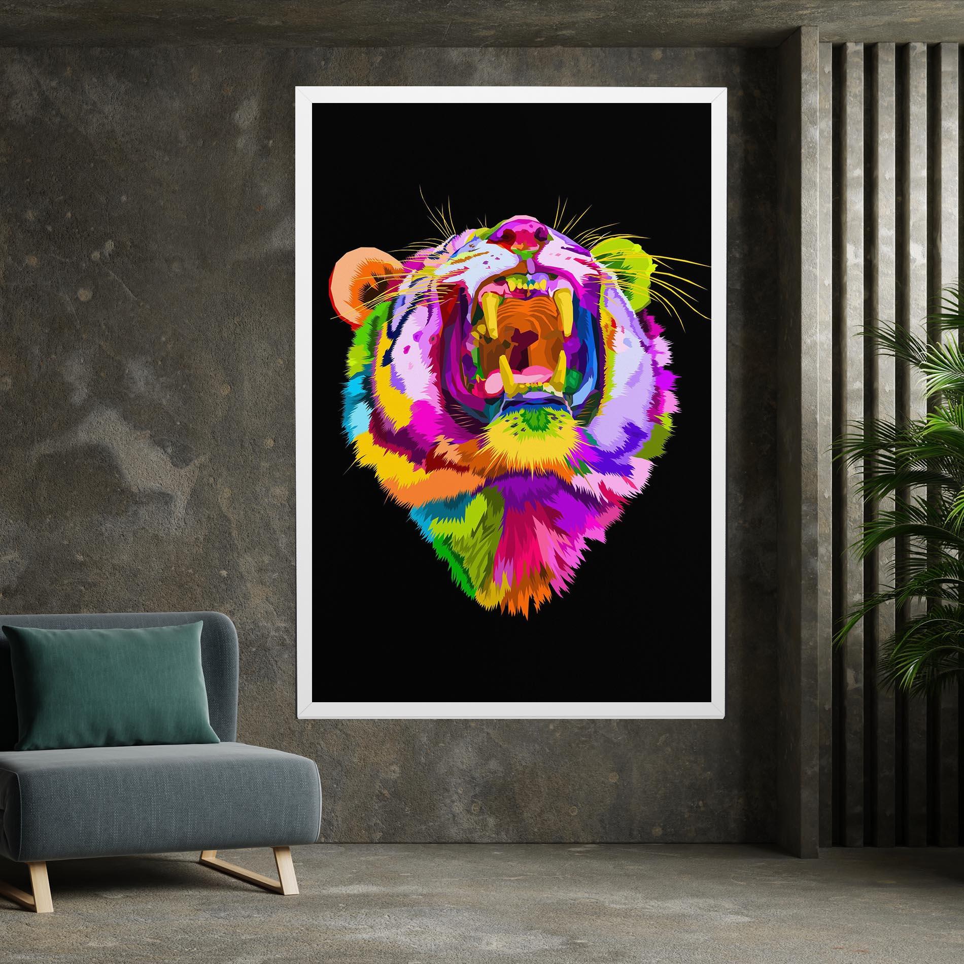 Leinwandbild Tiger Mix Color mockup 7