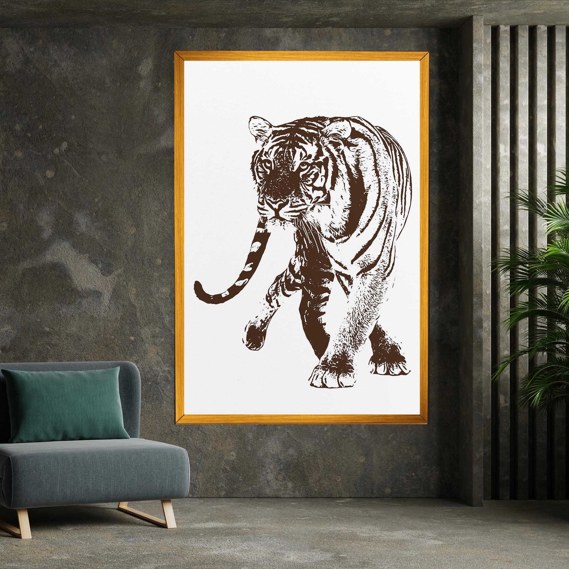 Leinwandbild Brown Line Tiger mockup 7