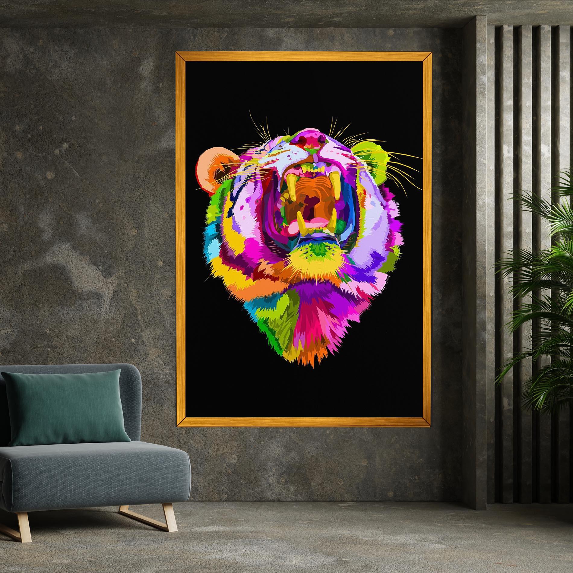 Leinwandbild Tiger Mix Color mockup 7