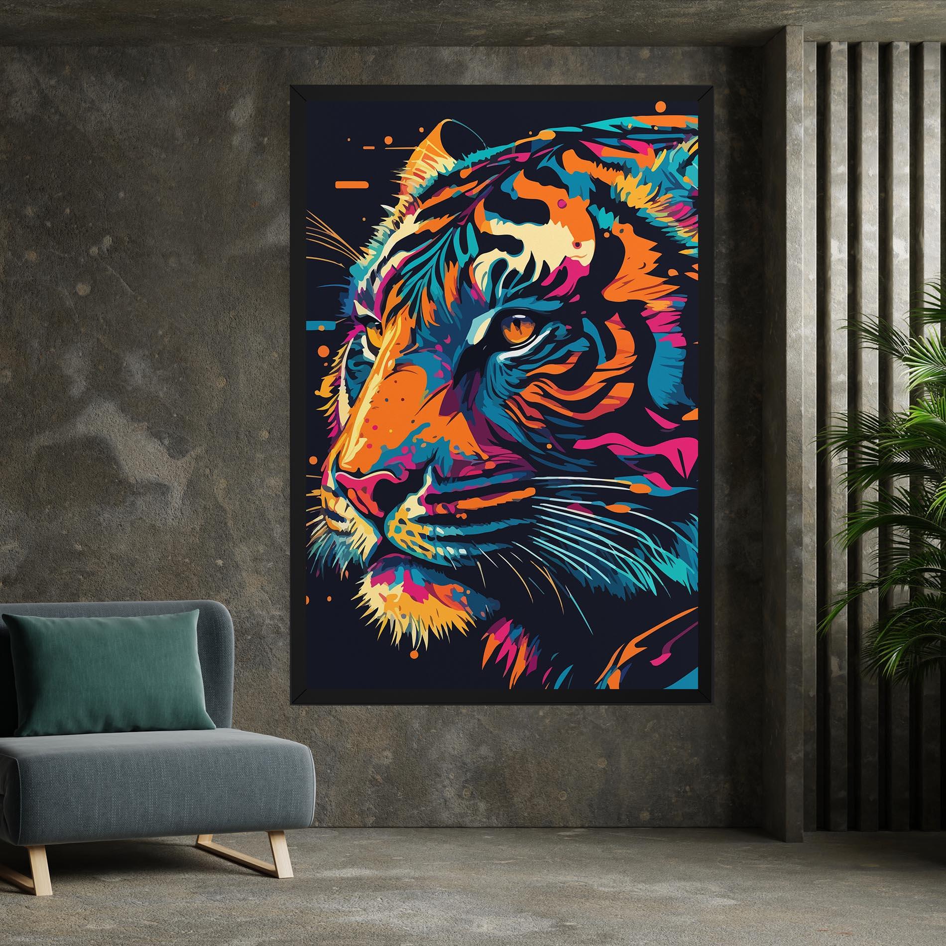 Leinwandbild Colorful Tiger mockup 7