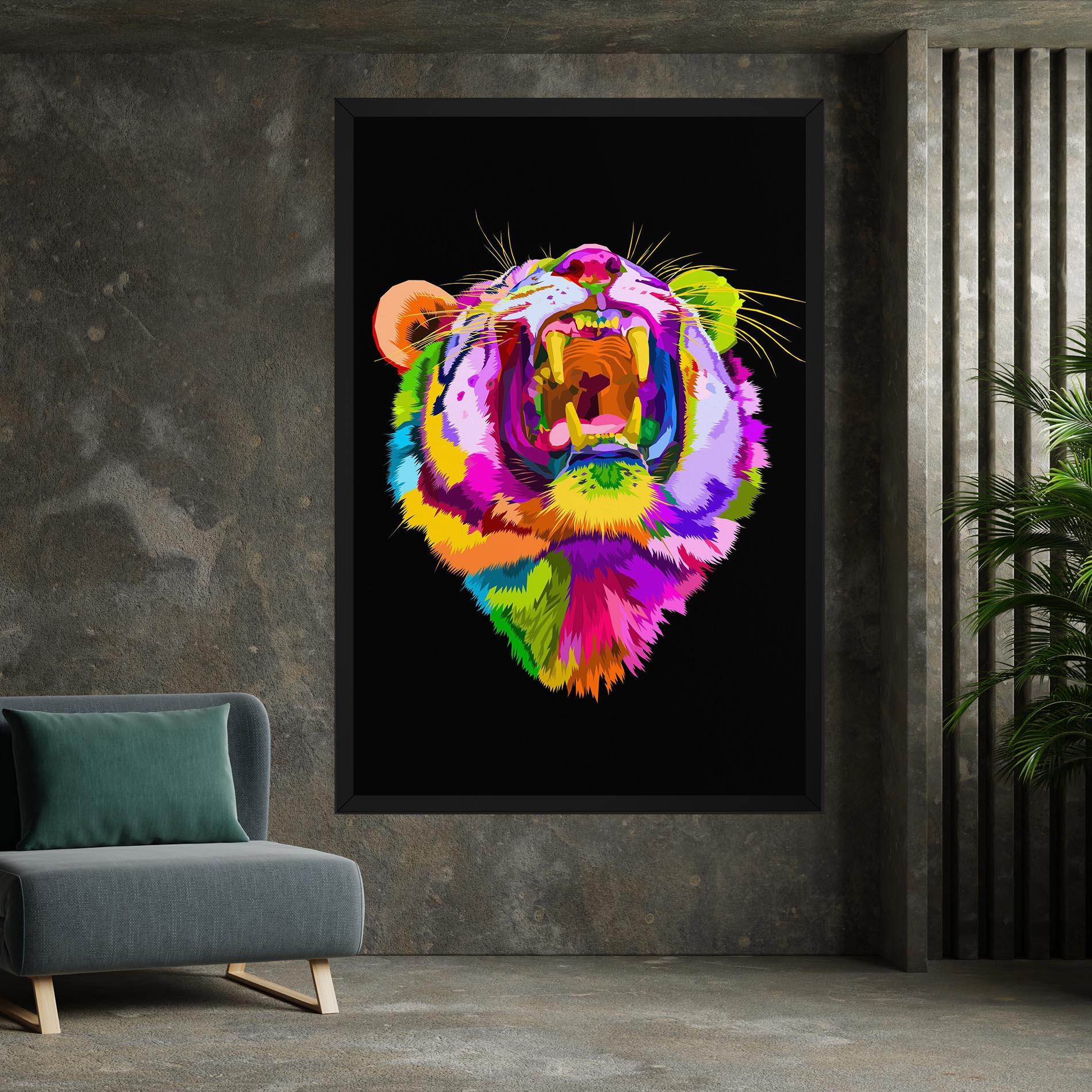 Leinwandbild Tiger Mix Color mockup 7