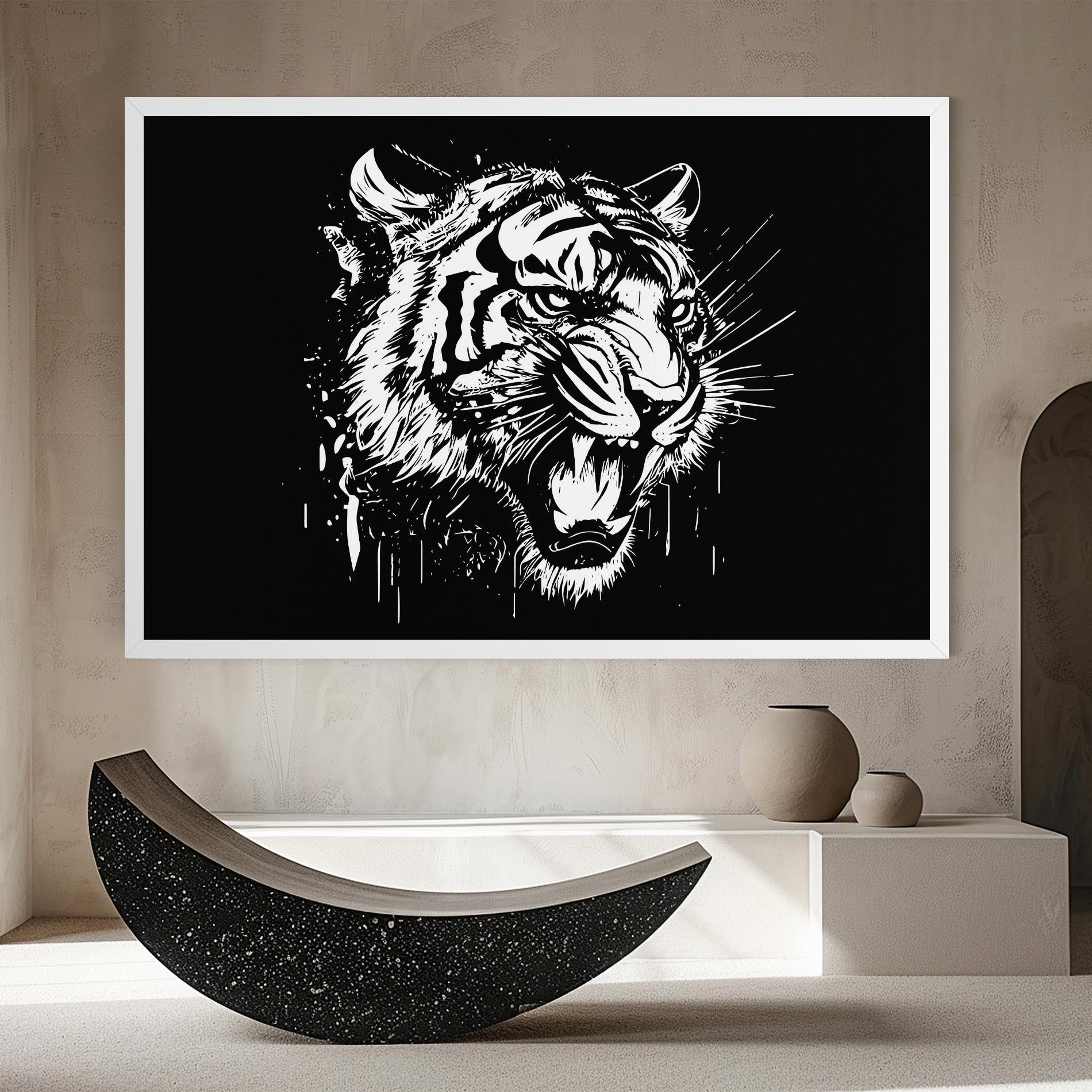 Leinwandbild Angry Tiger Head mockup 8