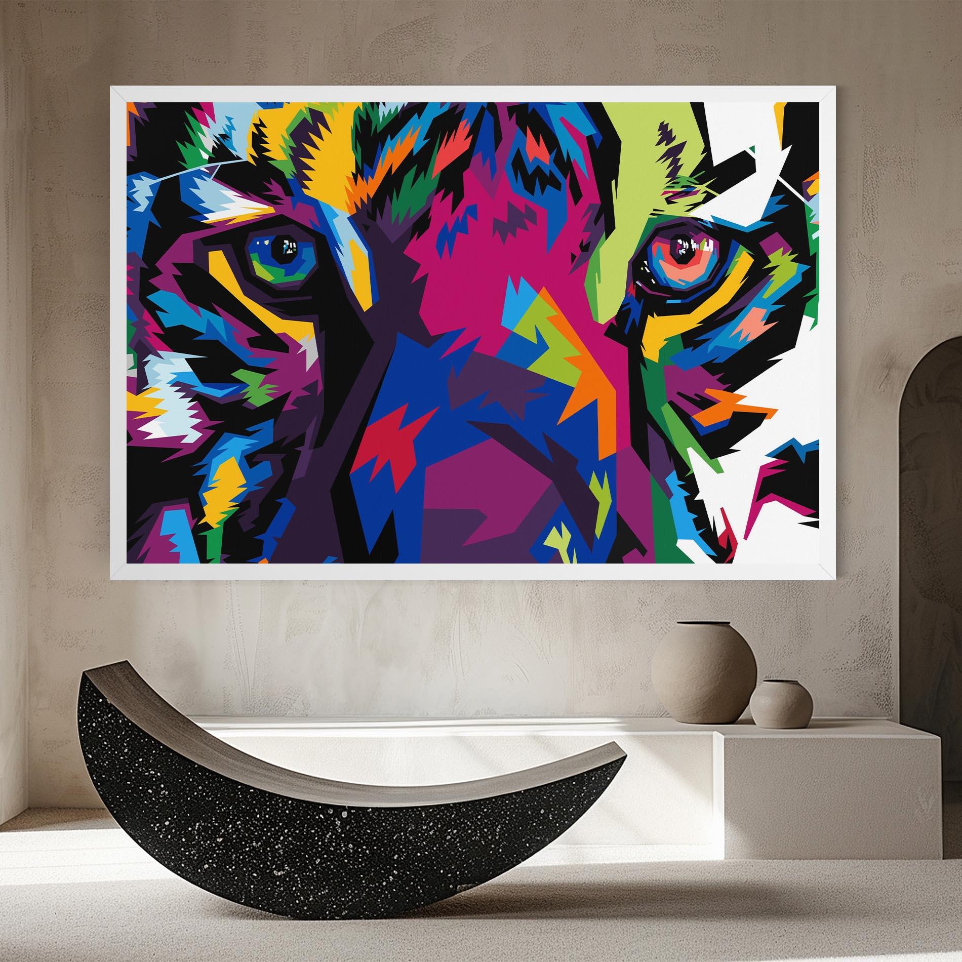 Leinwandbild Colourul Tiger Eyes mockup 8