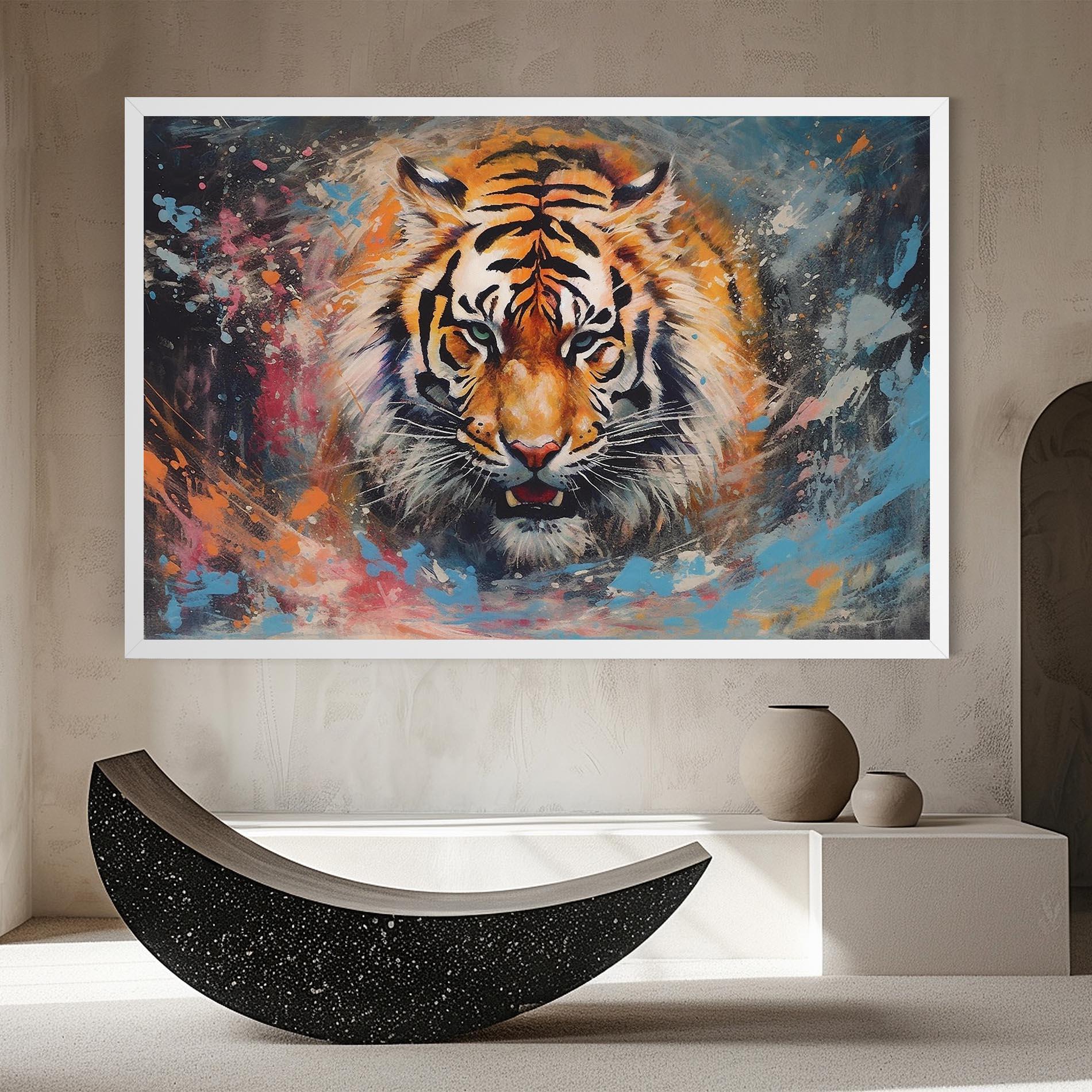 Leinwandbild Orange Tiger Painting mockup 8