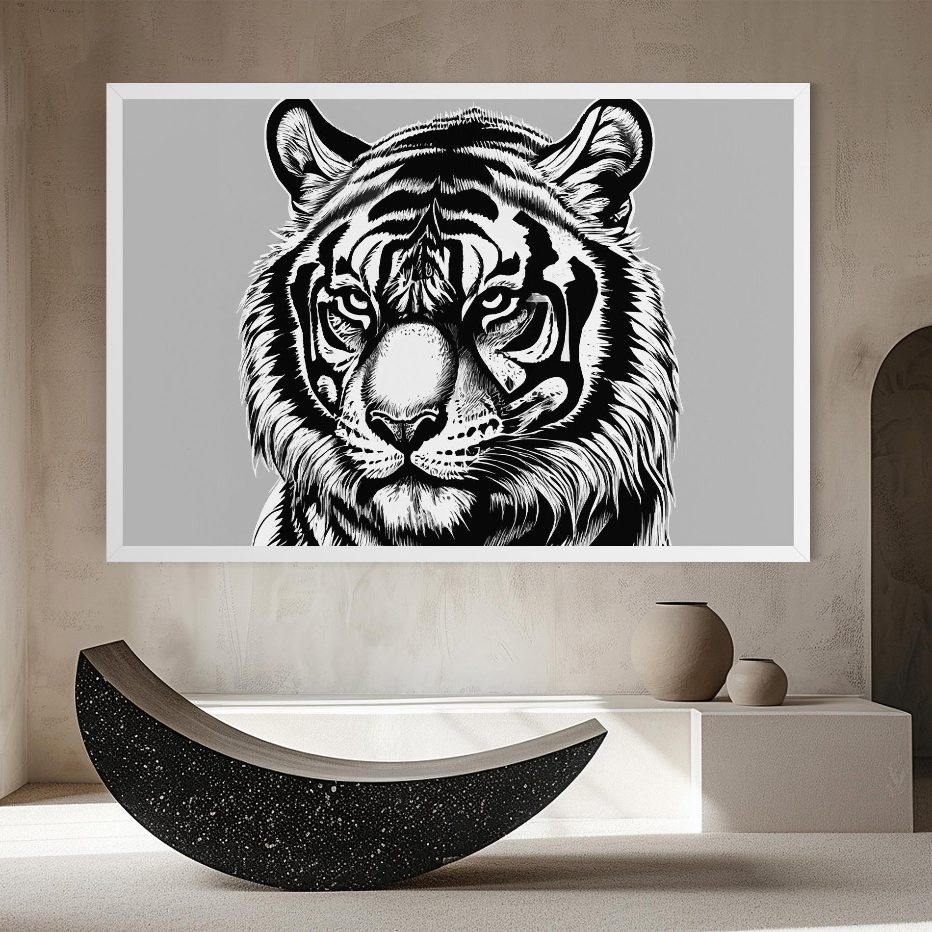 Leinwandbild White Tiger Grey mockup 8