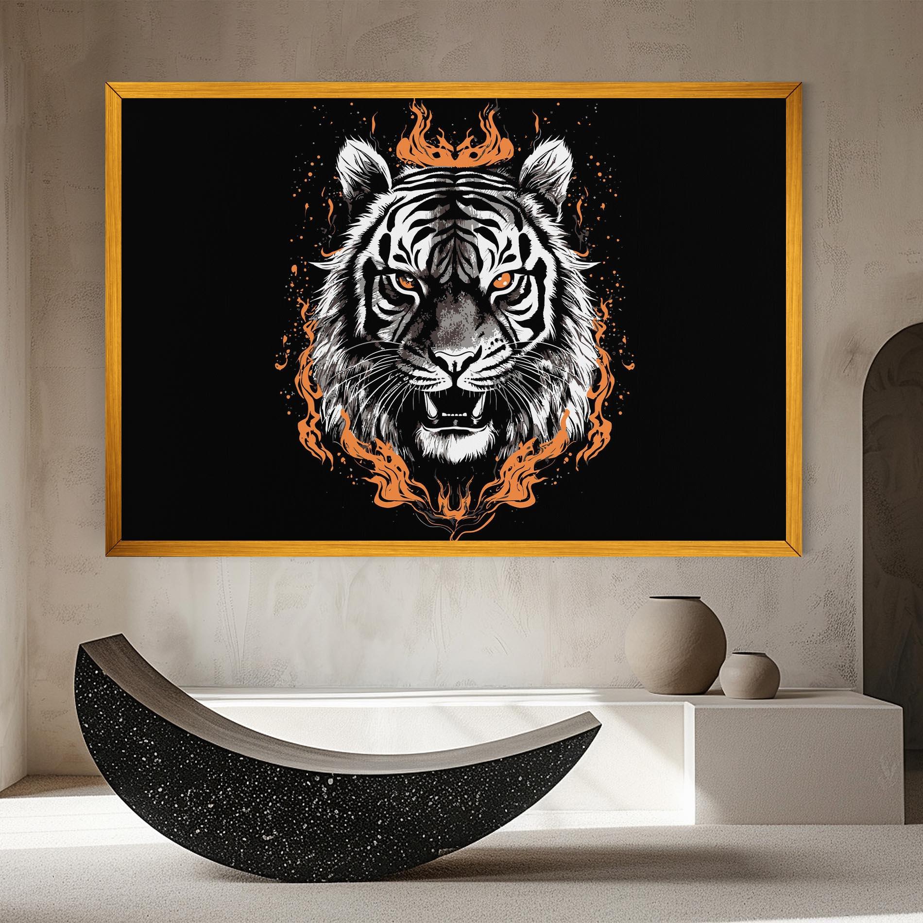 Leinwandbild Fire Tiger mockup 8