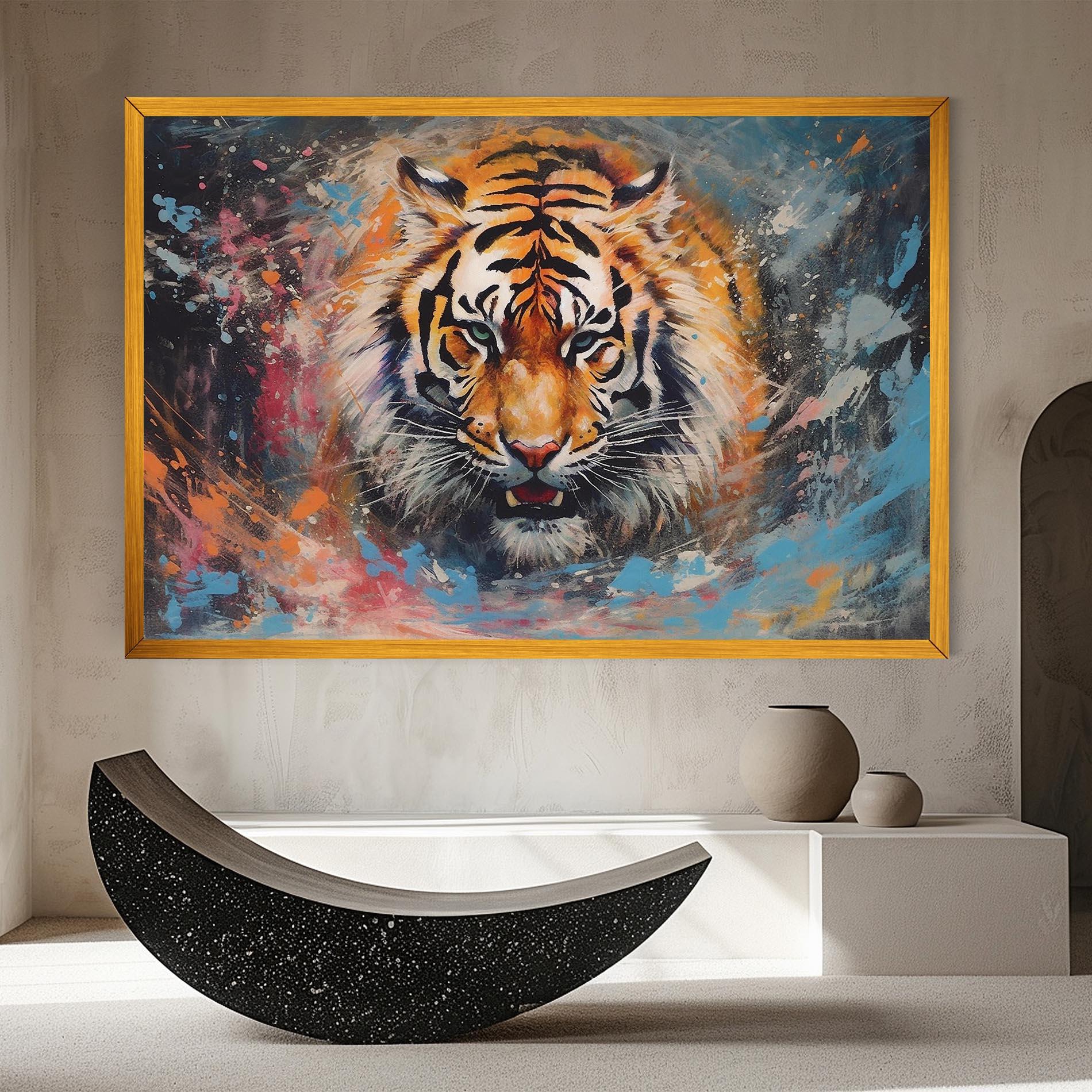 Leinwandbild Orange Tiger Painting mockup 8