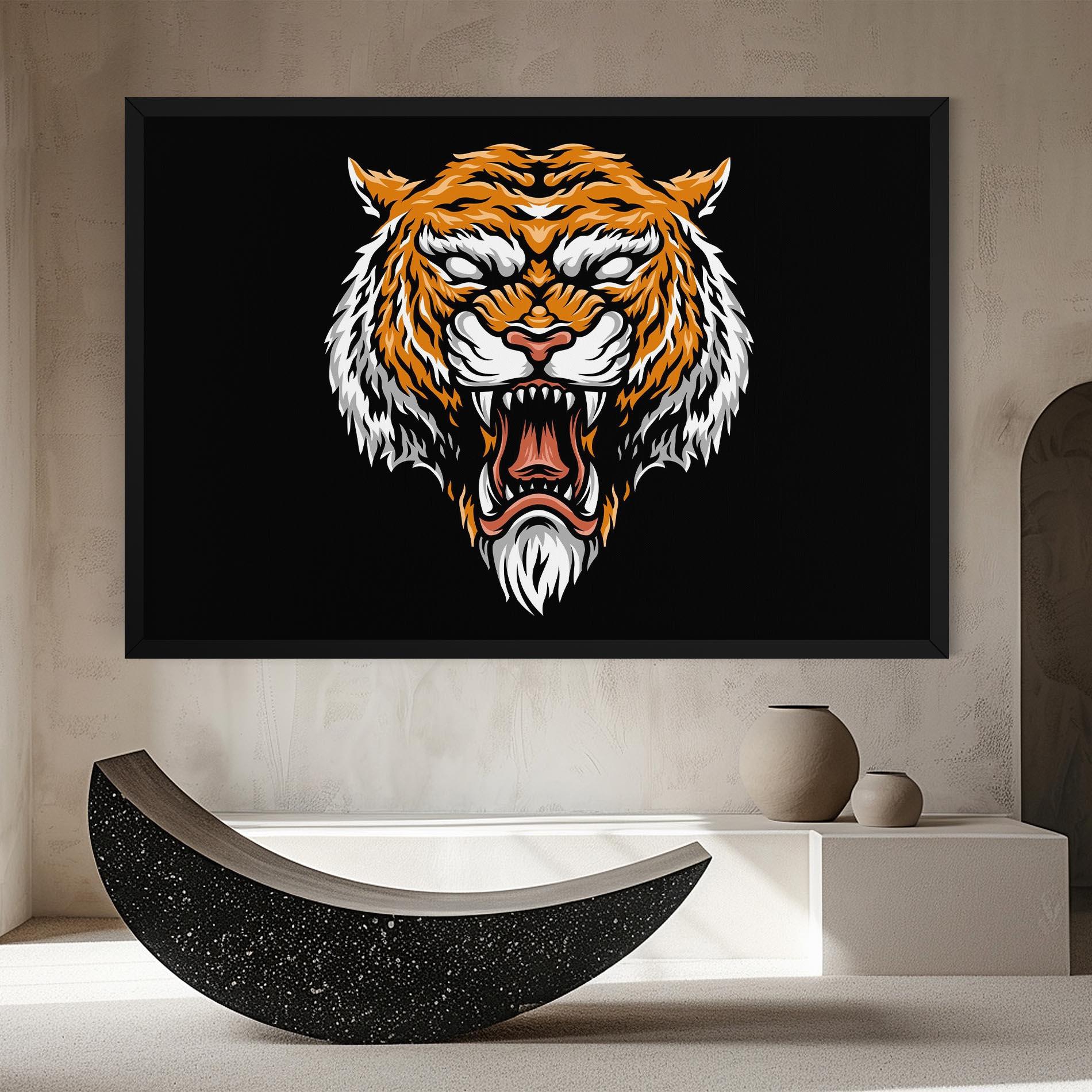 Leinwandbild Angry Orange Tiger mockup 8