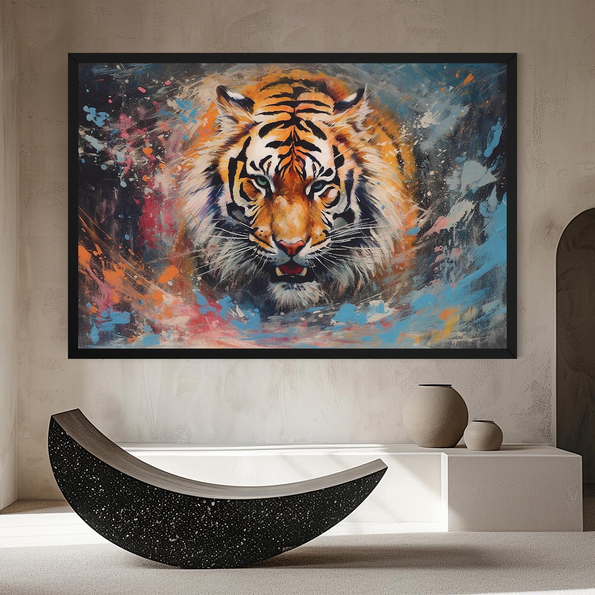 Leinwandbild Orange Tiger Painting mockup 8