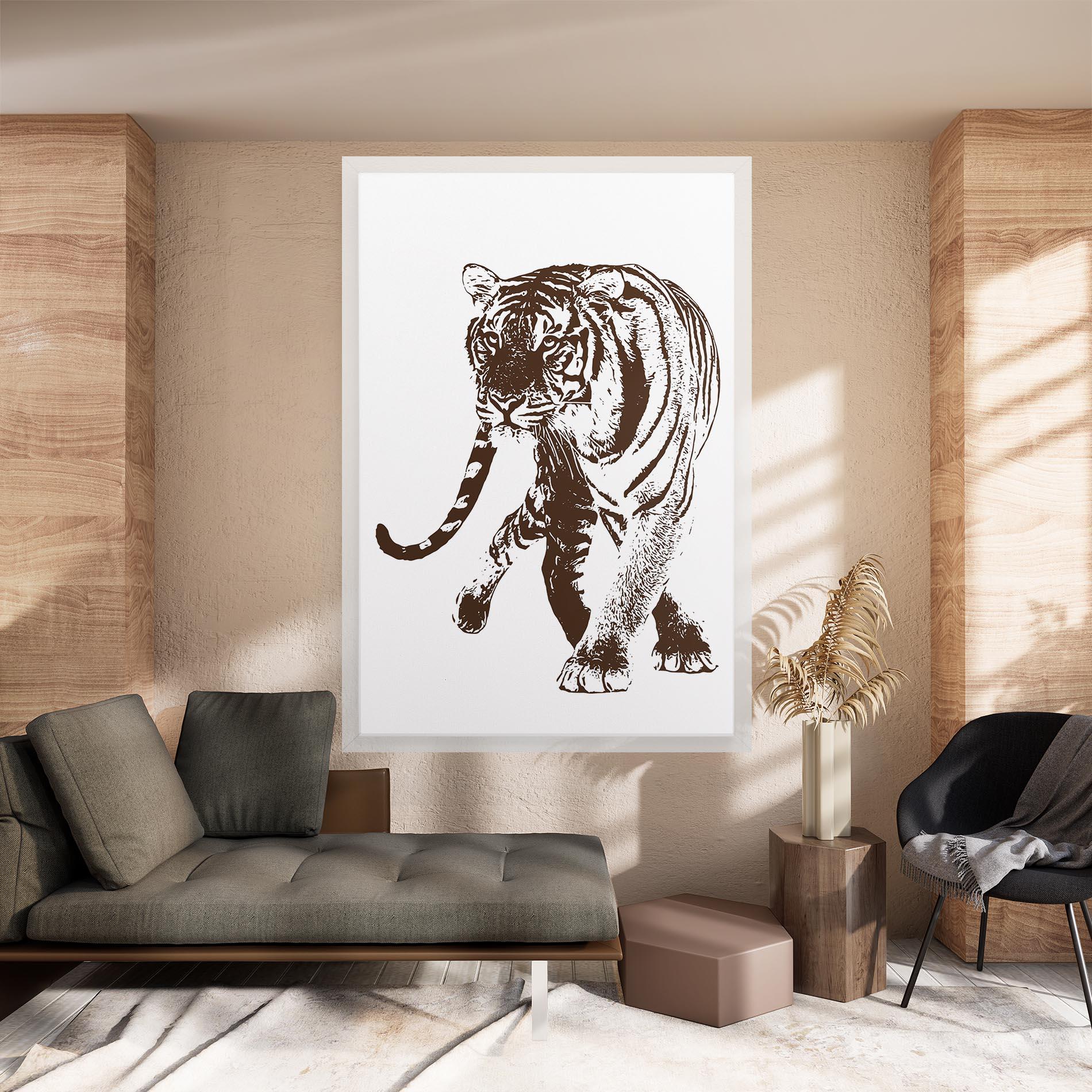 Leinwandbild Brown Line Tiger mockup 8