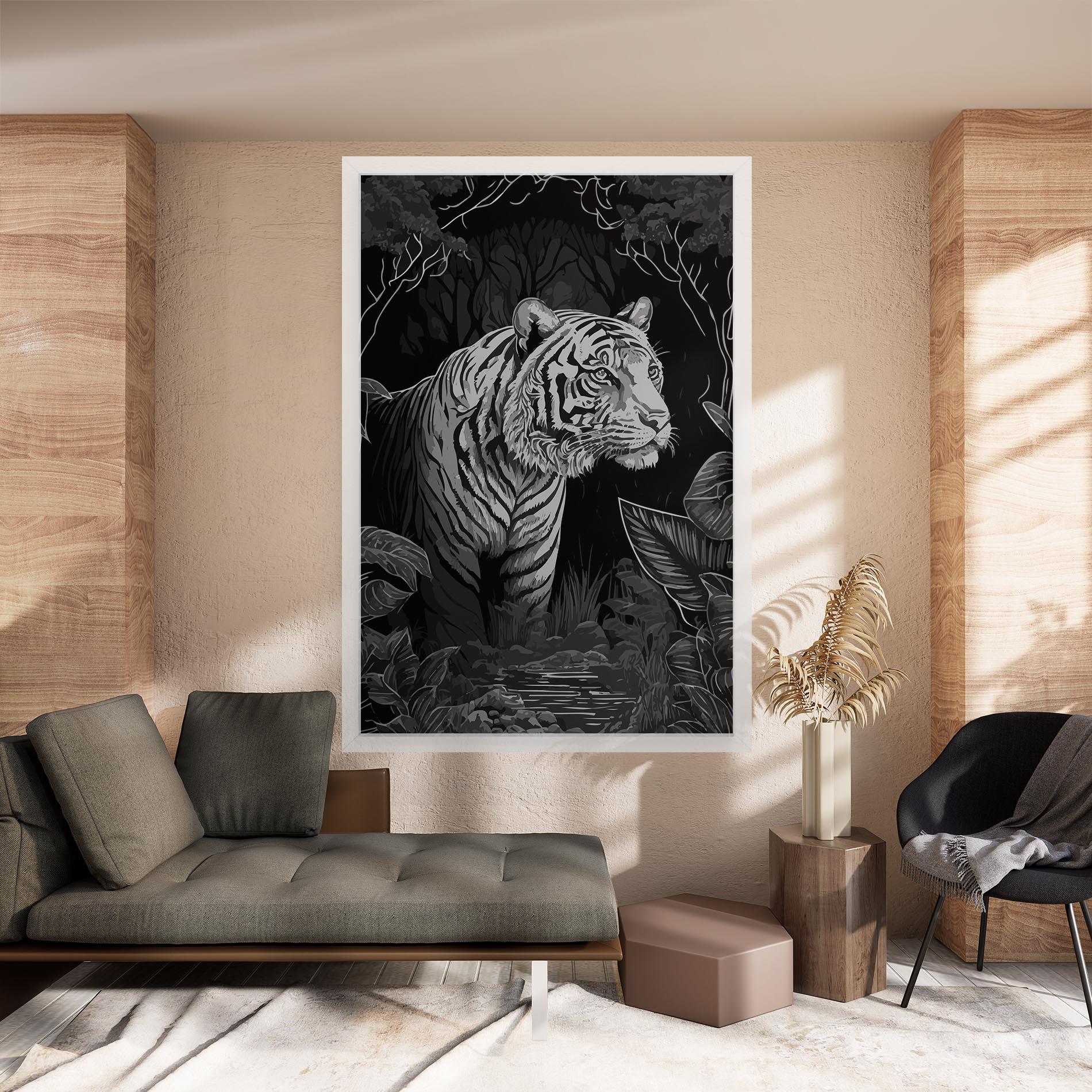 Leinwandbild Grey Tiger mockup 8
