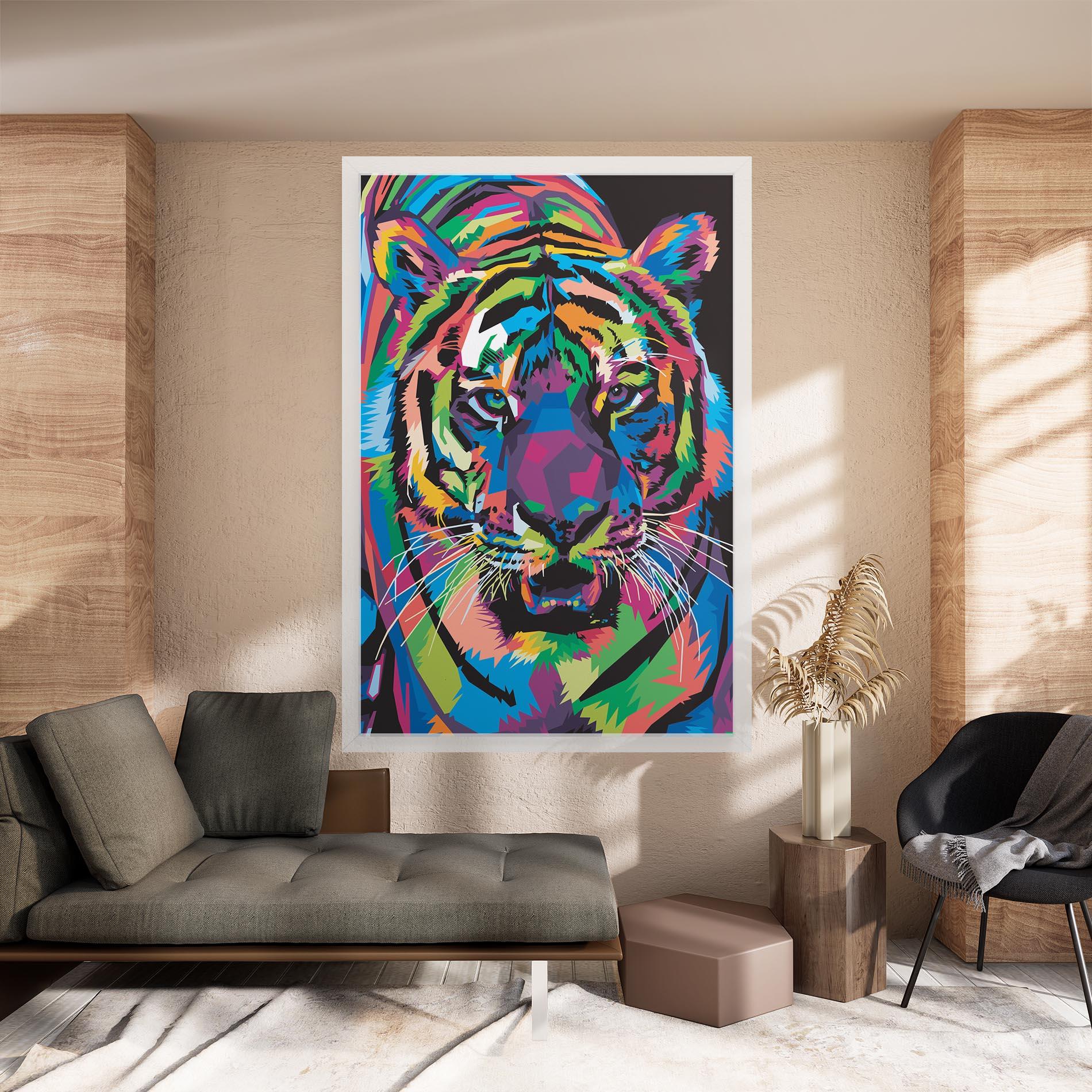 Leinwandbild Mix Color Tiger mockup 8