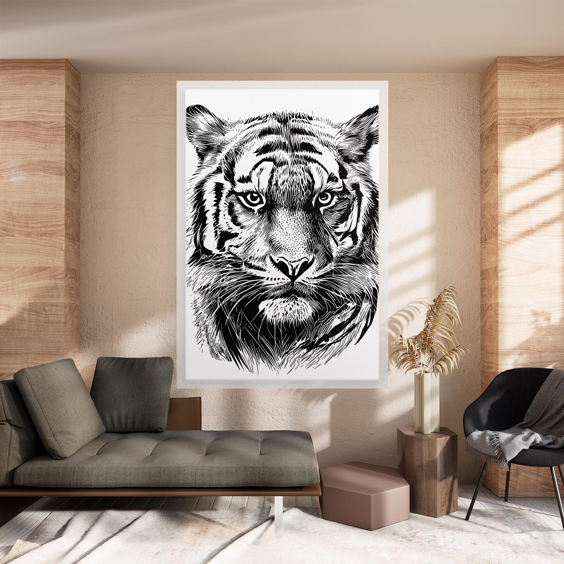 Leinwandbild Pretty Tiger Head mockup 8