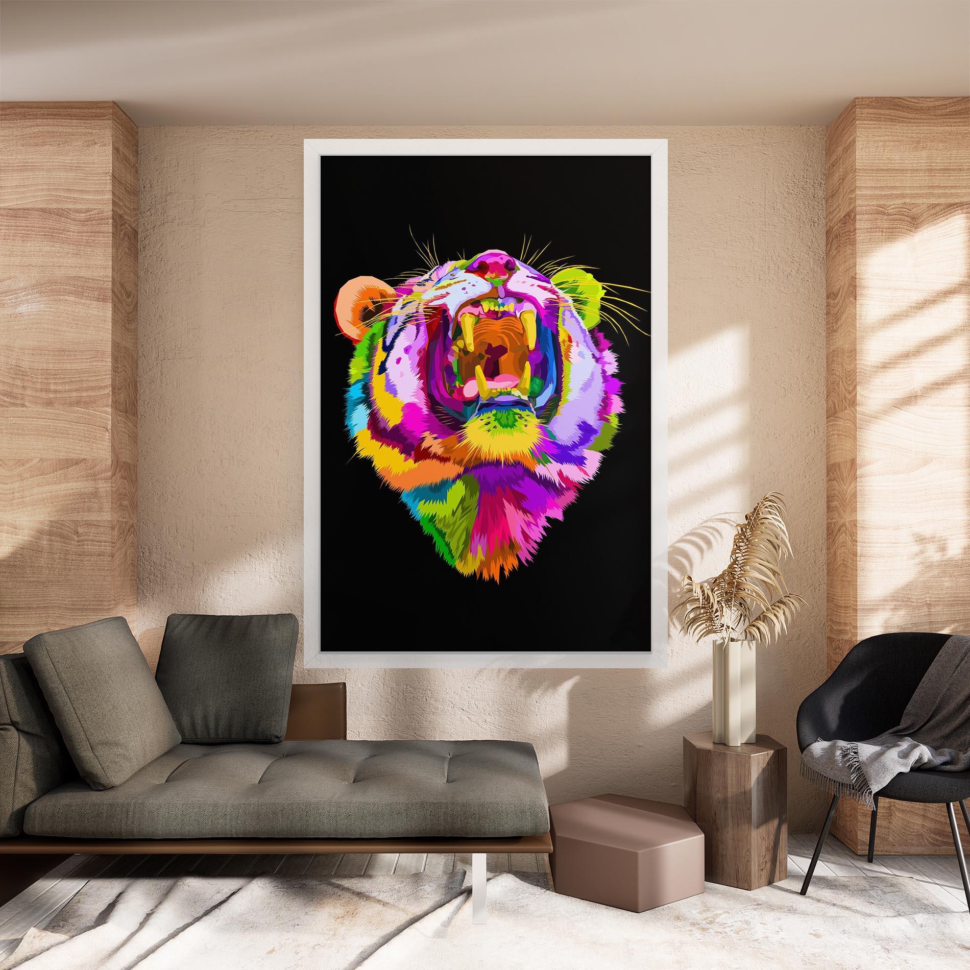 Leinwandbild Tiger Mix Color mockup 8