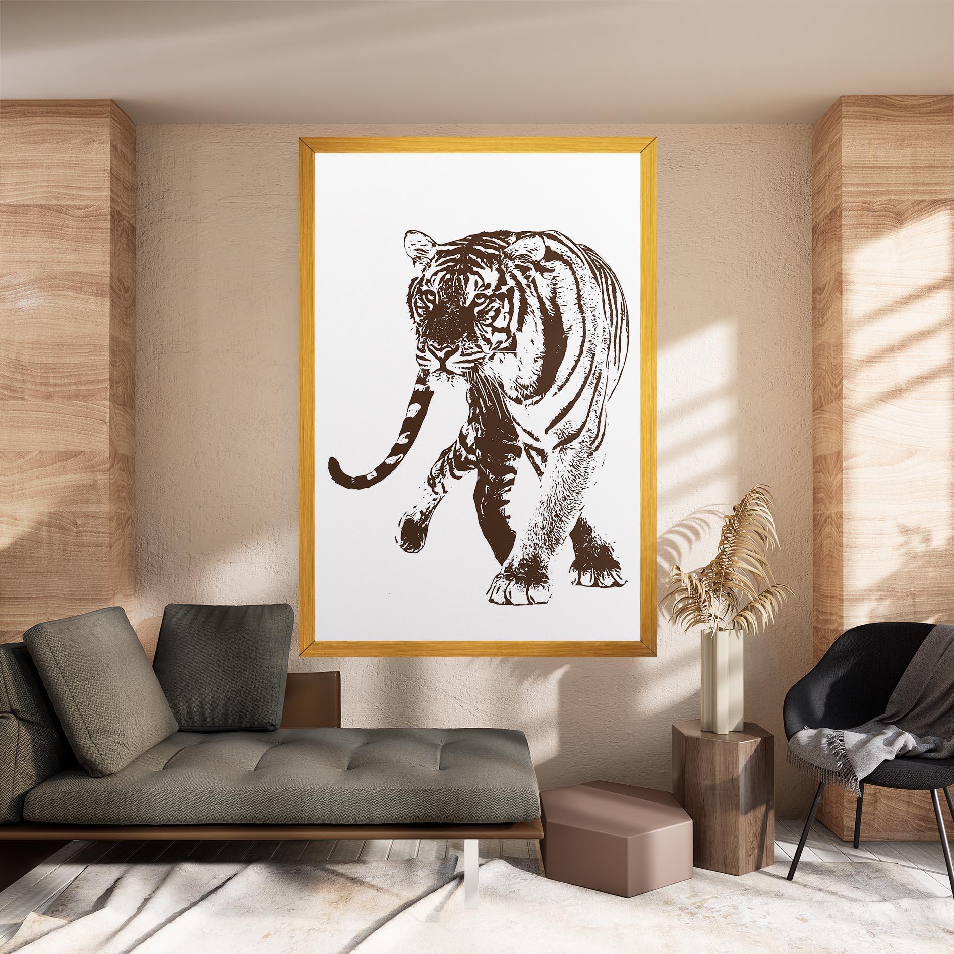 Leinwandbild Brown Line Tiger mockup 8