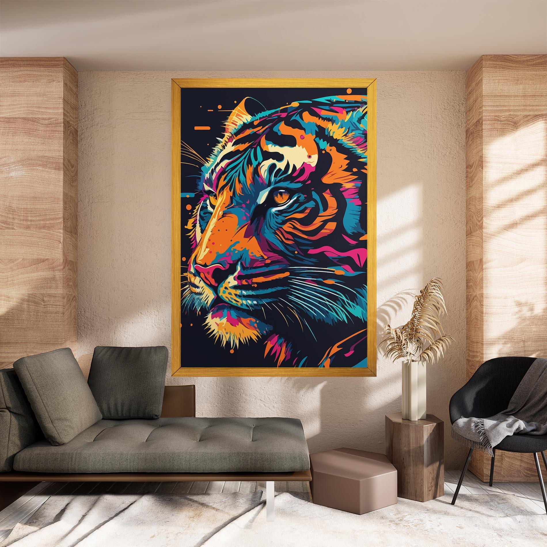 Leinwandbild Colorful Tiger mockup 8
