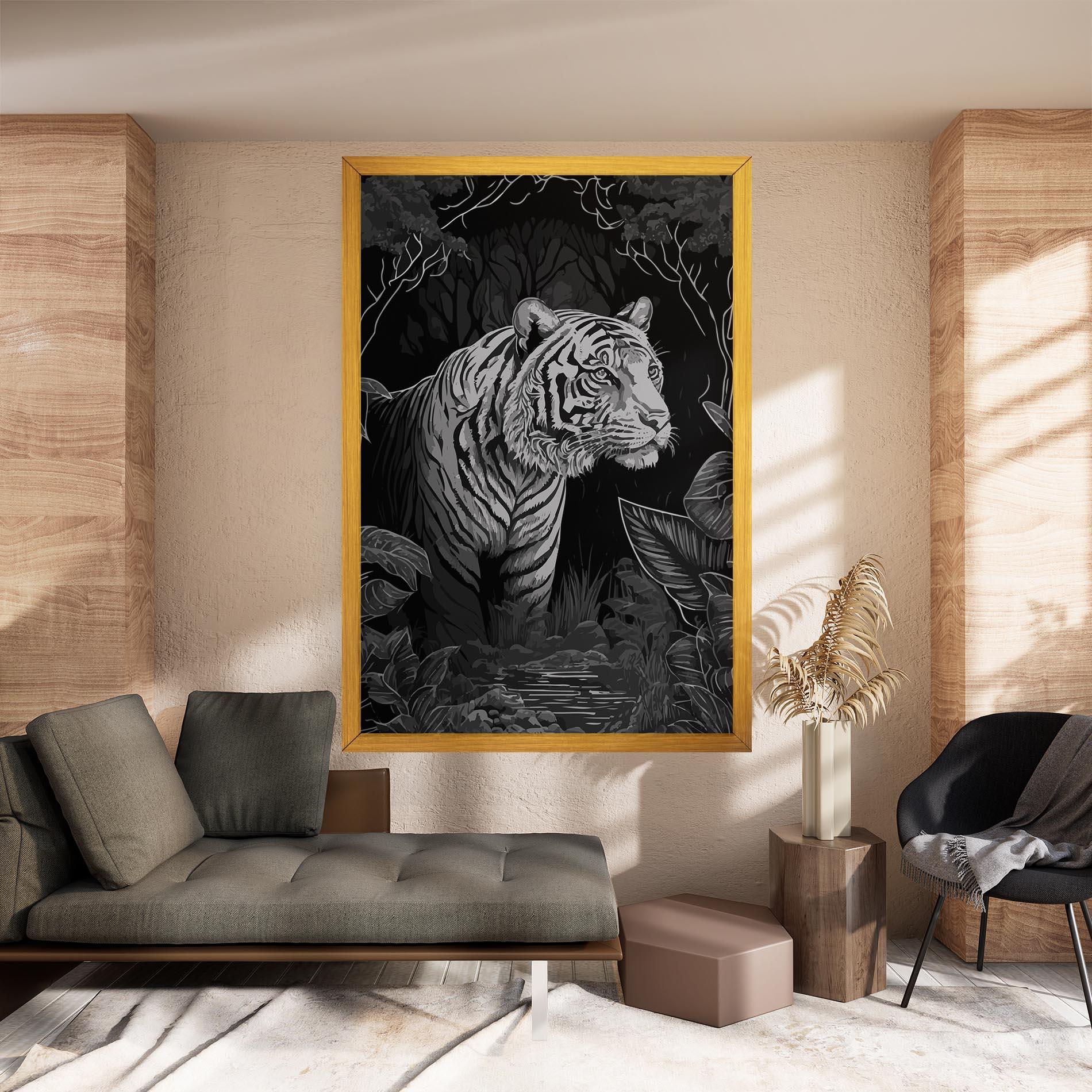 Leinwandbild Grey Tiger mockup 8
