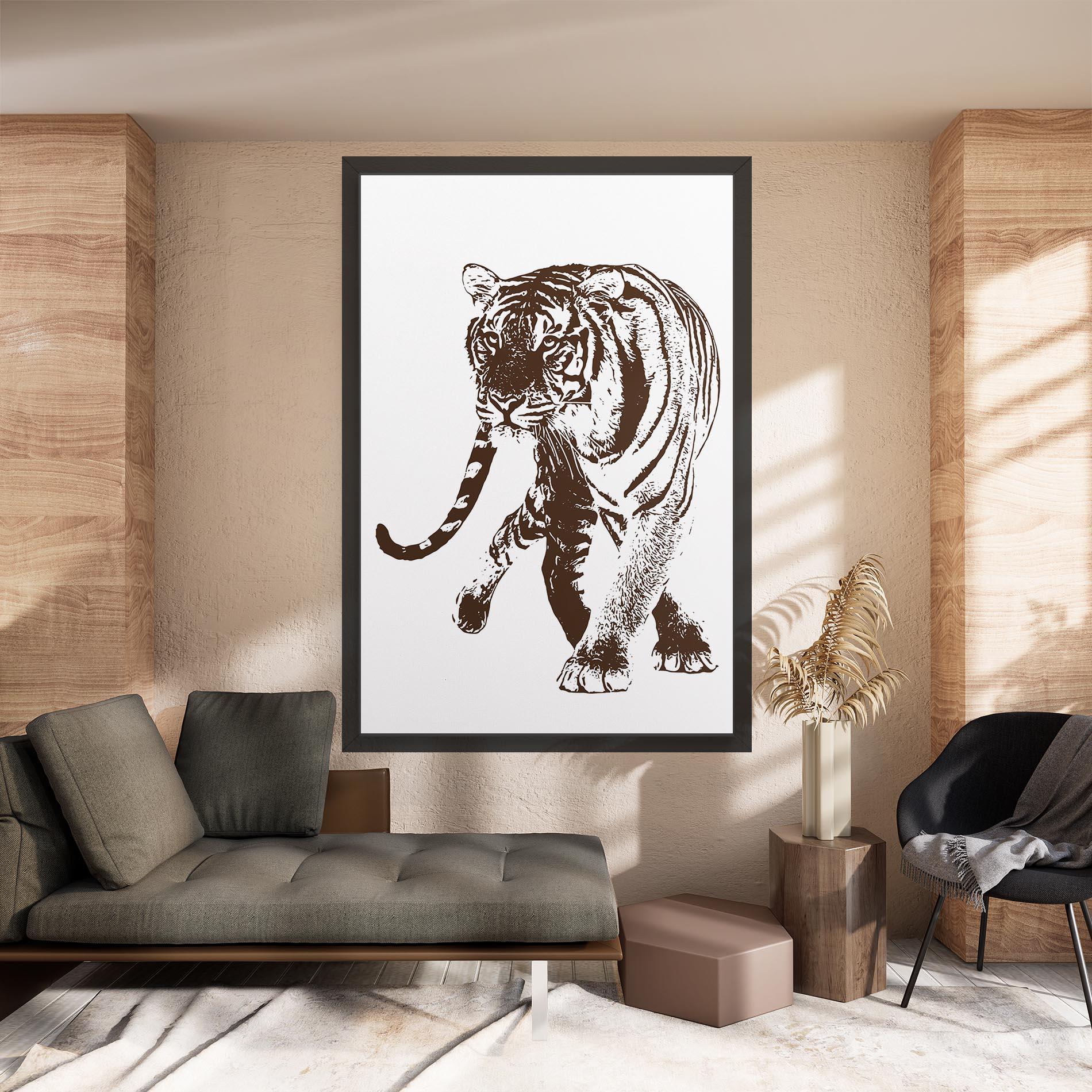 Leinwandbild Brown Line Tiger mockup 8