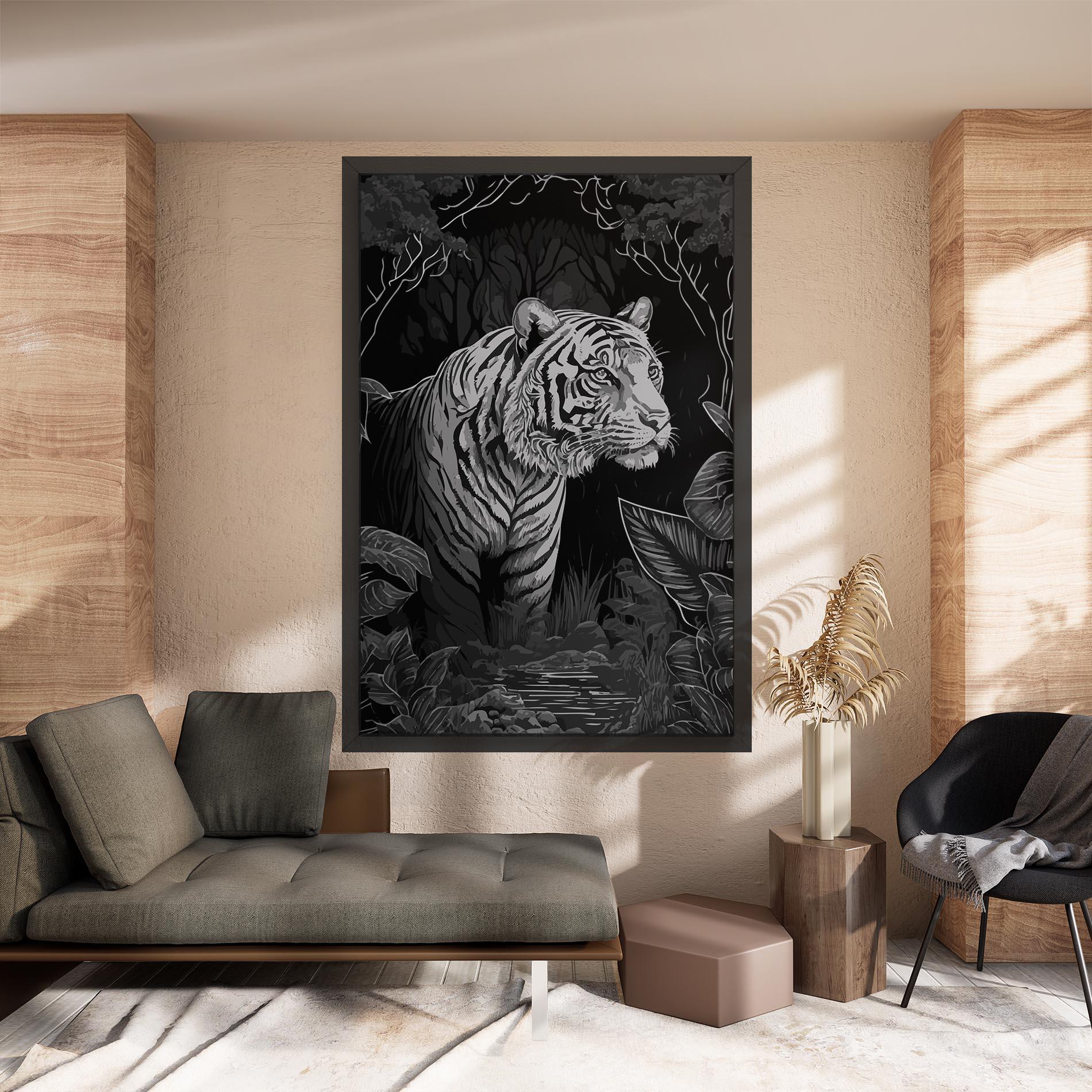 Leinwandbild Grey Tiger mockup 8