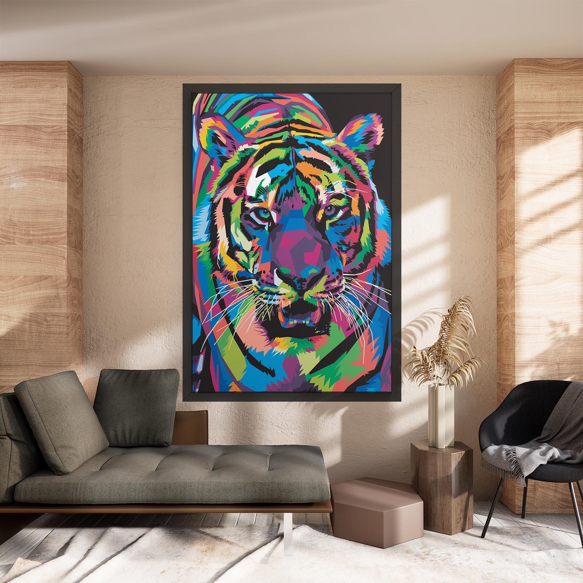 Leinwandbild Mix Color Tiger mockup 8