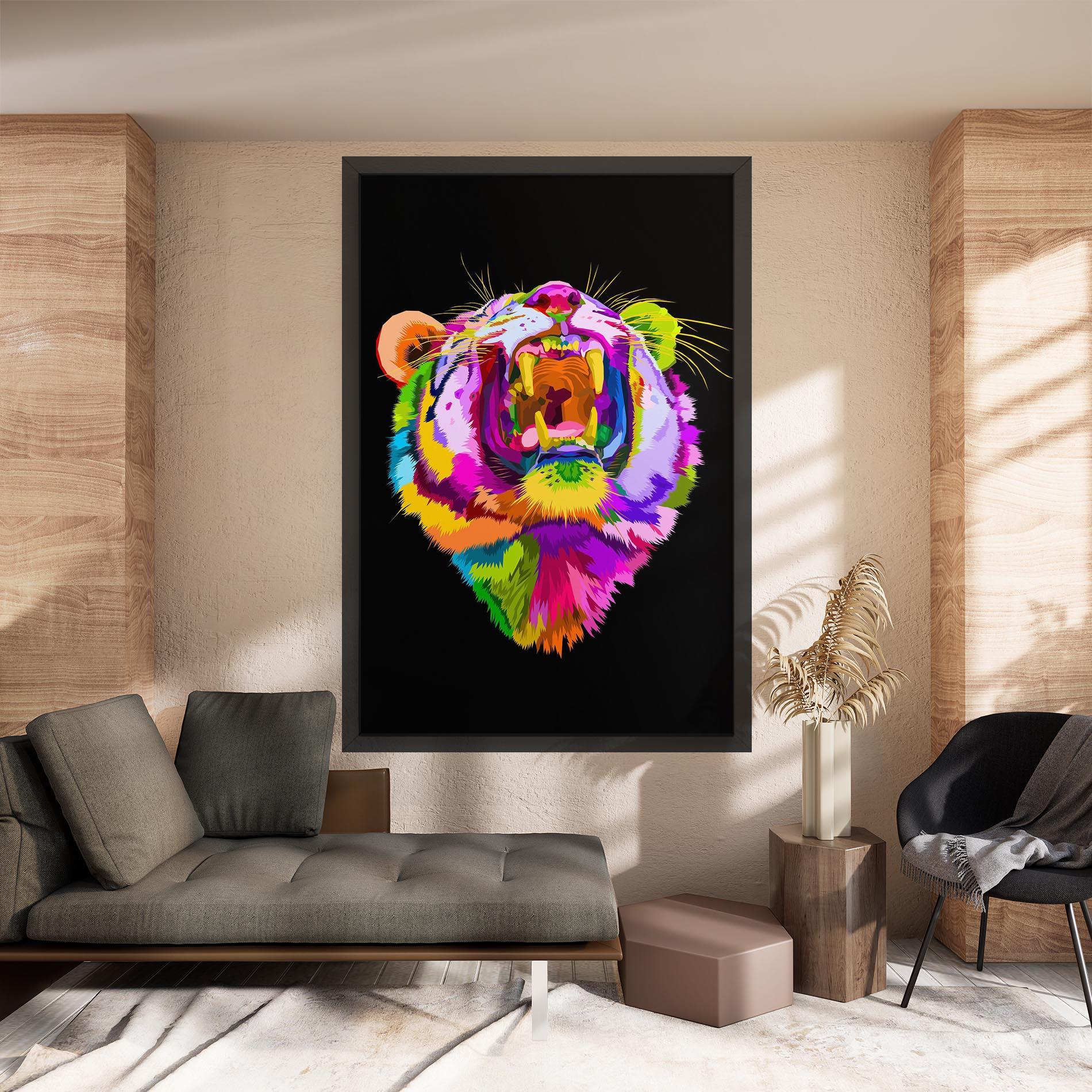 Leinwandbild Tiger Mix Color mockup 8