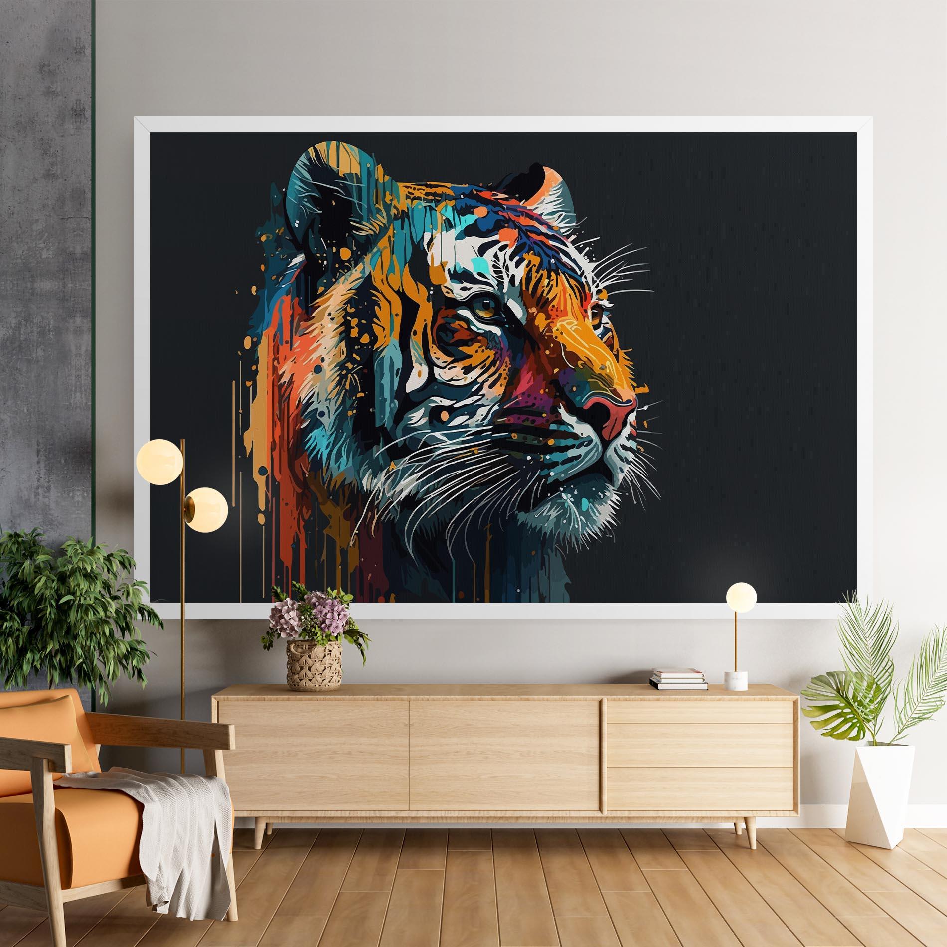Leinwandbild Color Mix Tiger mockup 9