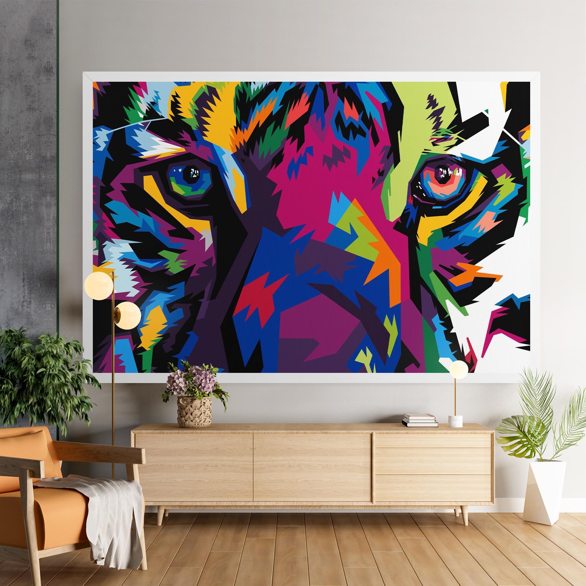 Leinwandbild Colourul Tiger Eyes mockup 9