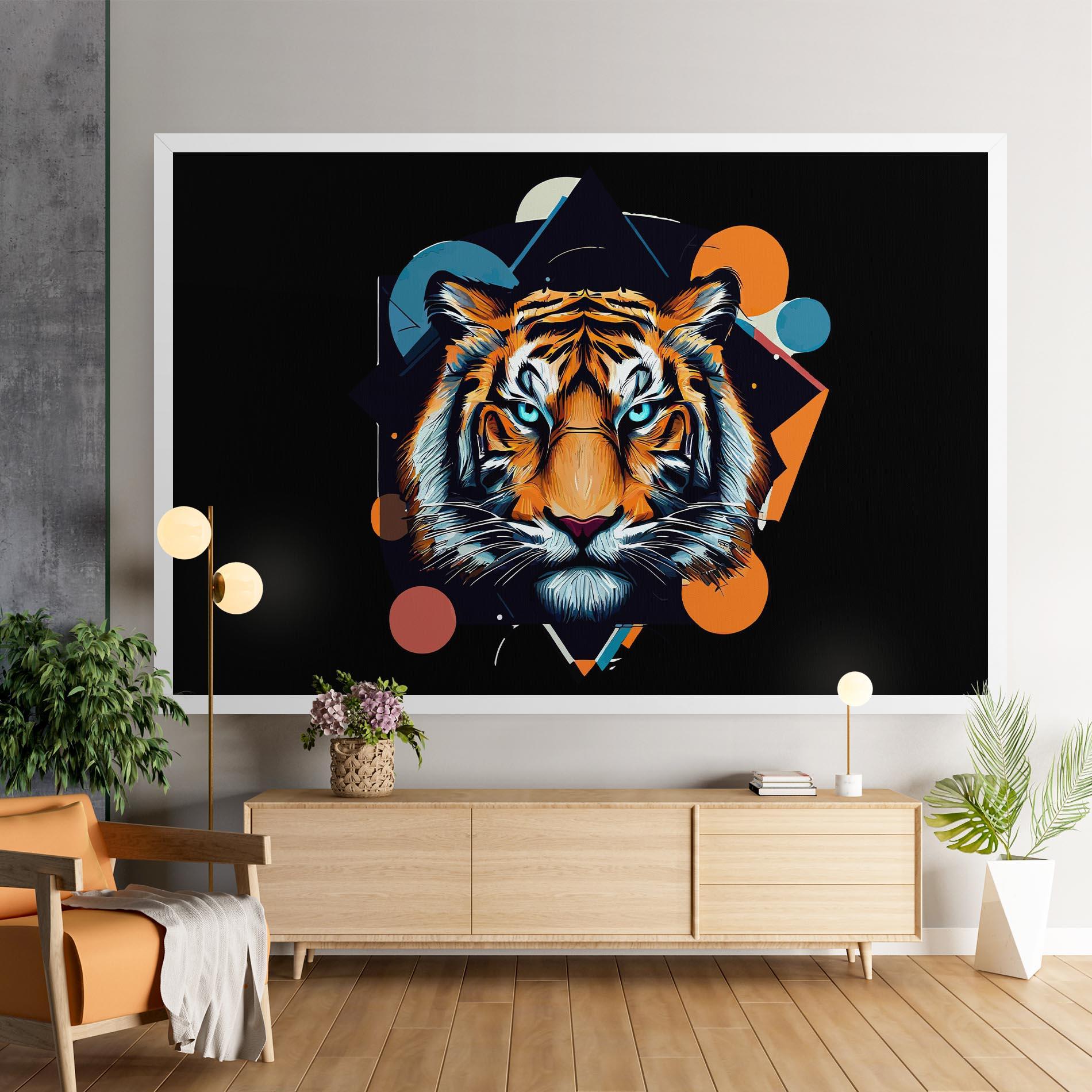 Leinwandbild Geometric Tiger mockup 9