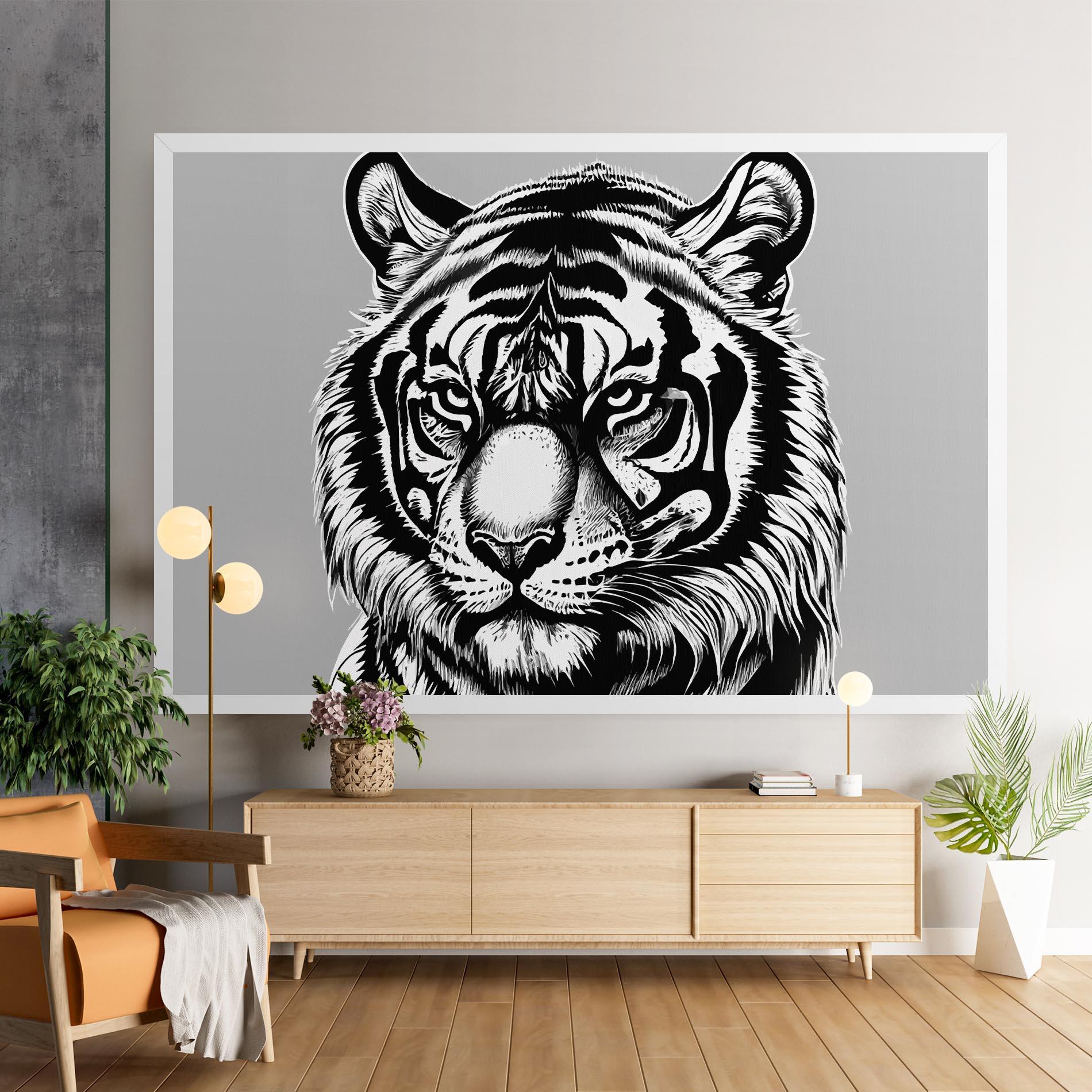 Leinwandbild White Tiger Grey mockup 9