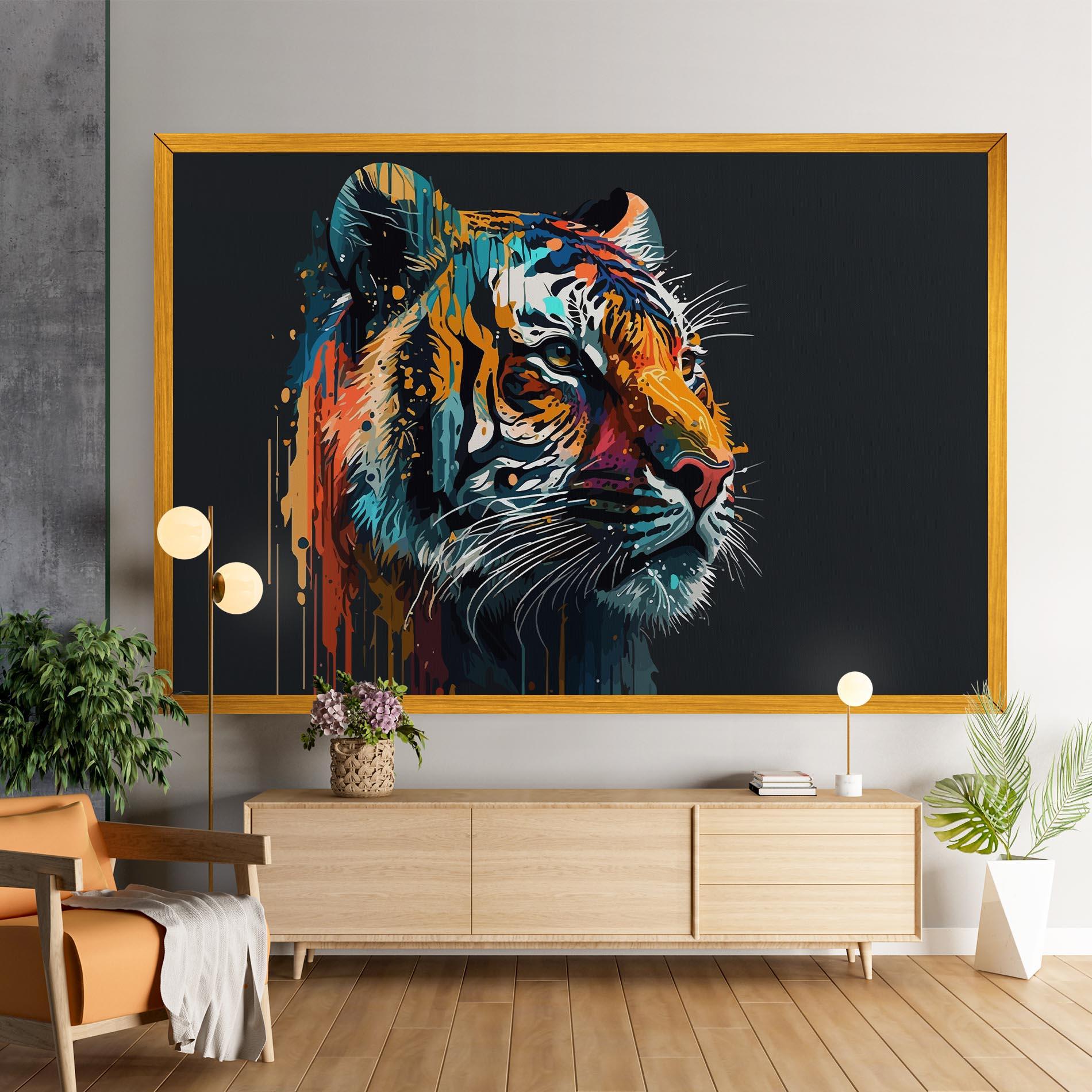 Leinwandbild Color Mix Tiger mockup 9