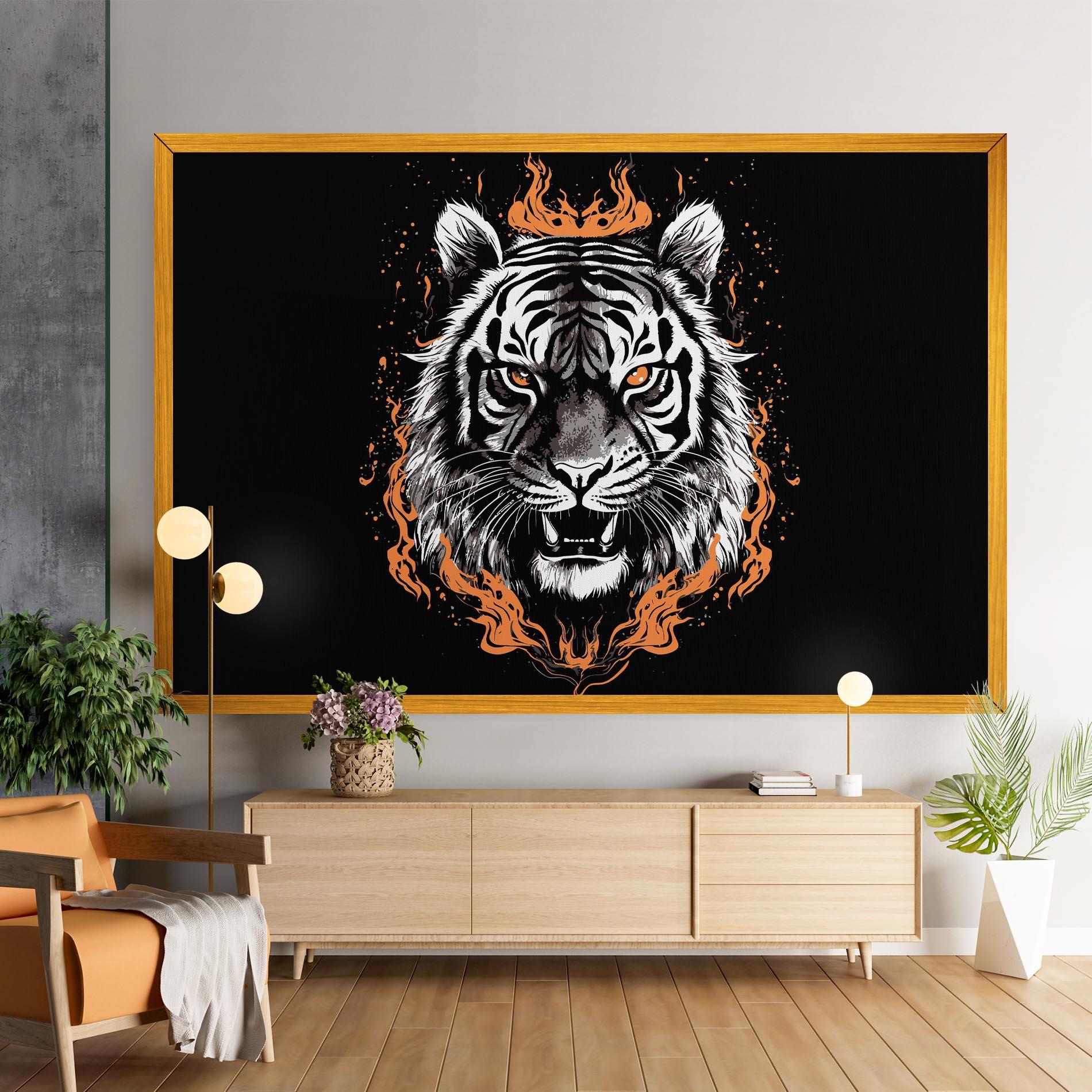 Leinwandbild Fire Tiger mockup 9